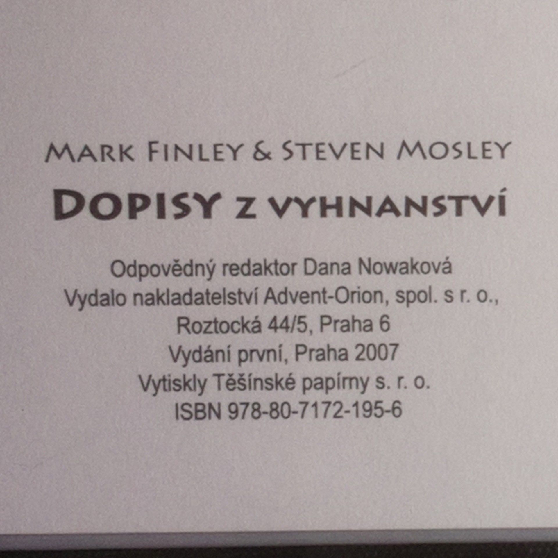 Mark Finley Dopisy z vyhnanství