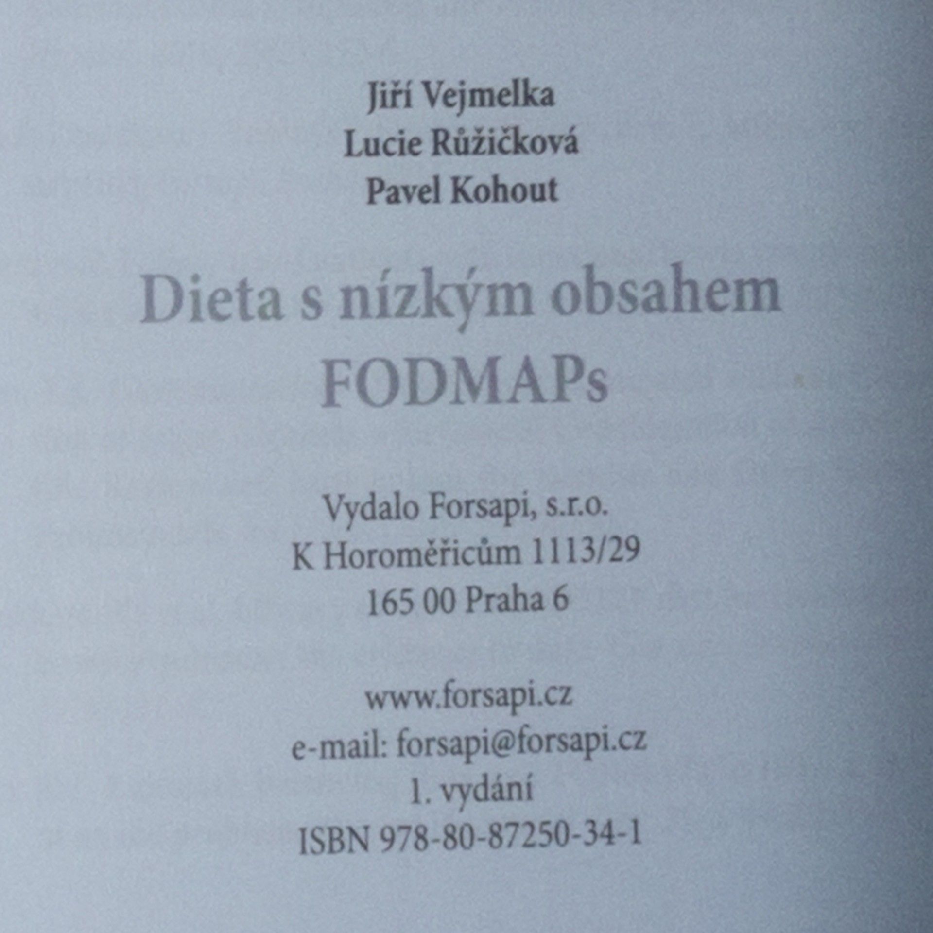 Jiří Vejmelka Dieta s nízkým obsahem FODMAPs