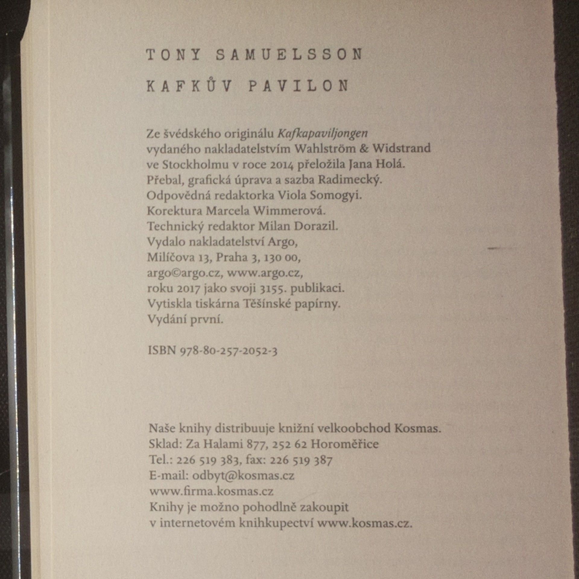 Tony Samuelsson Kafkův pavilon