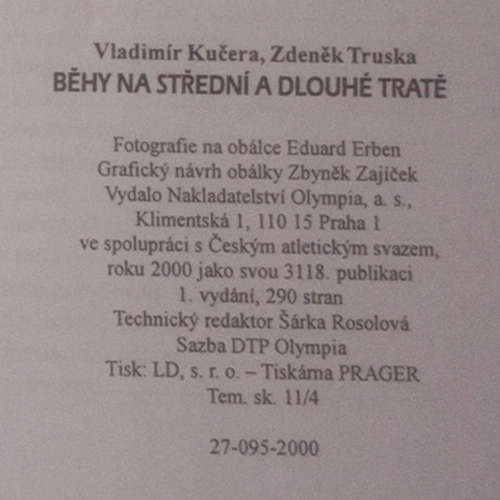 Vladimír Kučera Běhy na střední a dlouhé tratě
