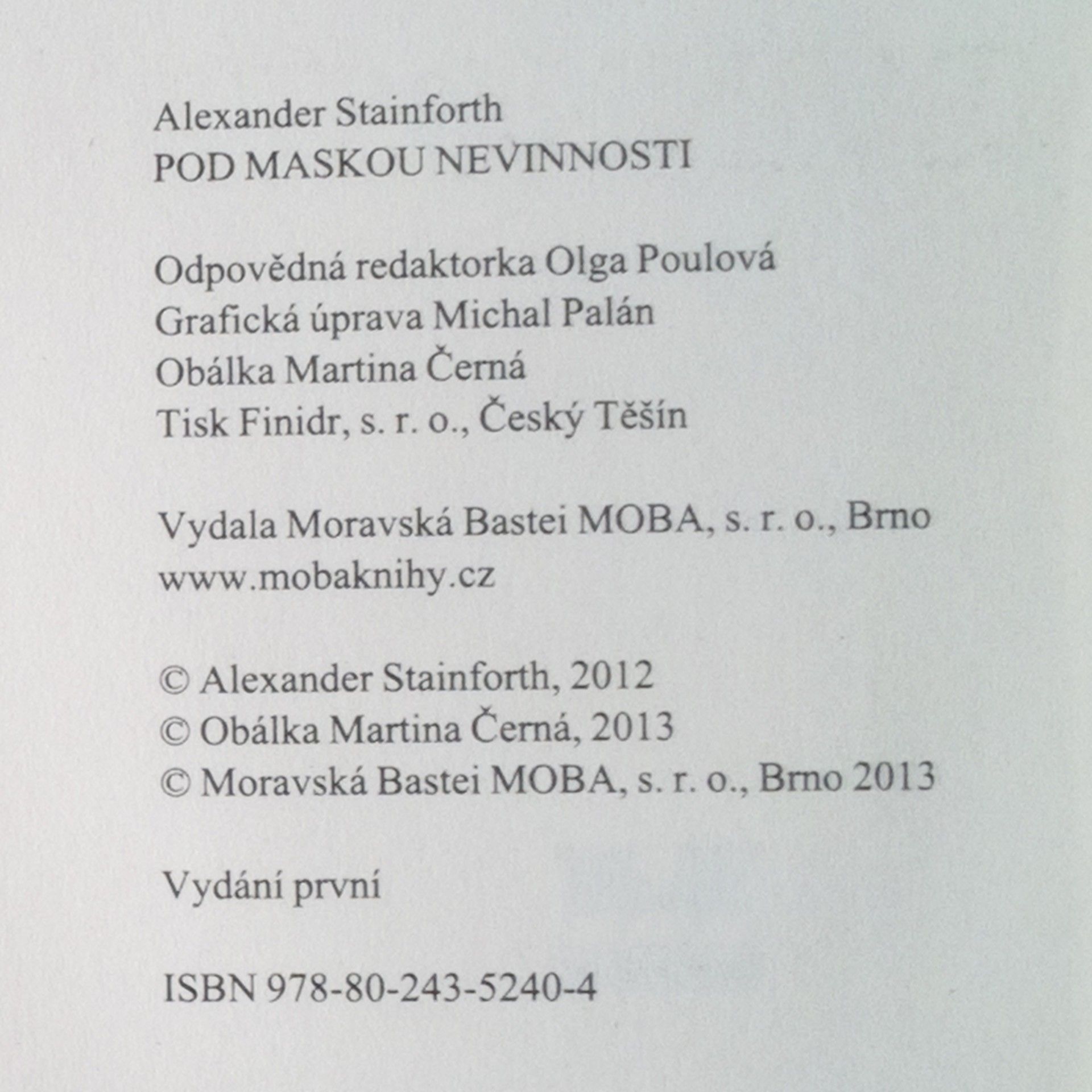 Alexander Stainforth Pod maskou nevinnosti