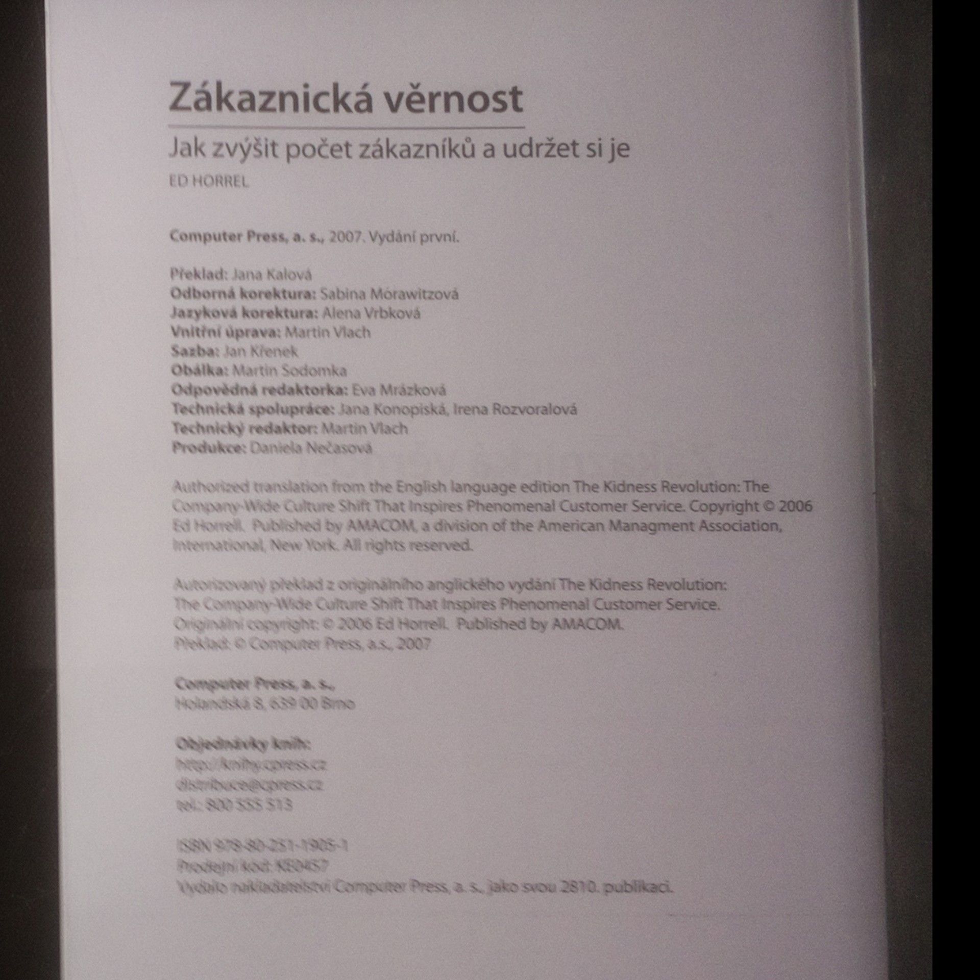 Edward Horrell Zákaznická věrnost