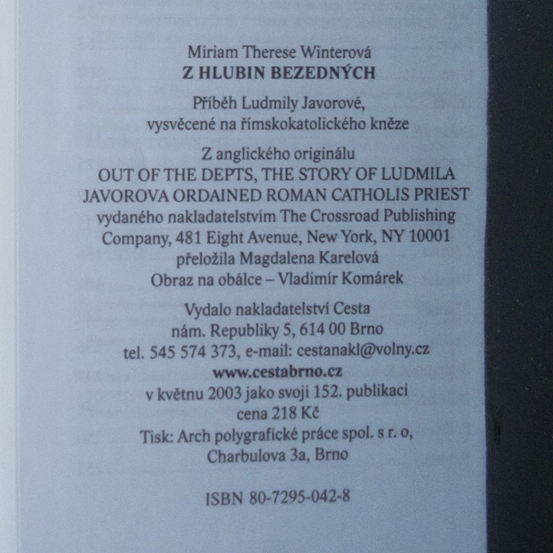 Miriam Therese Winter Z hlubin bezedných