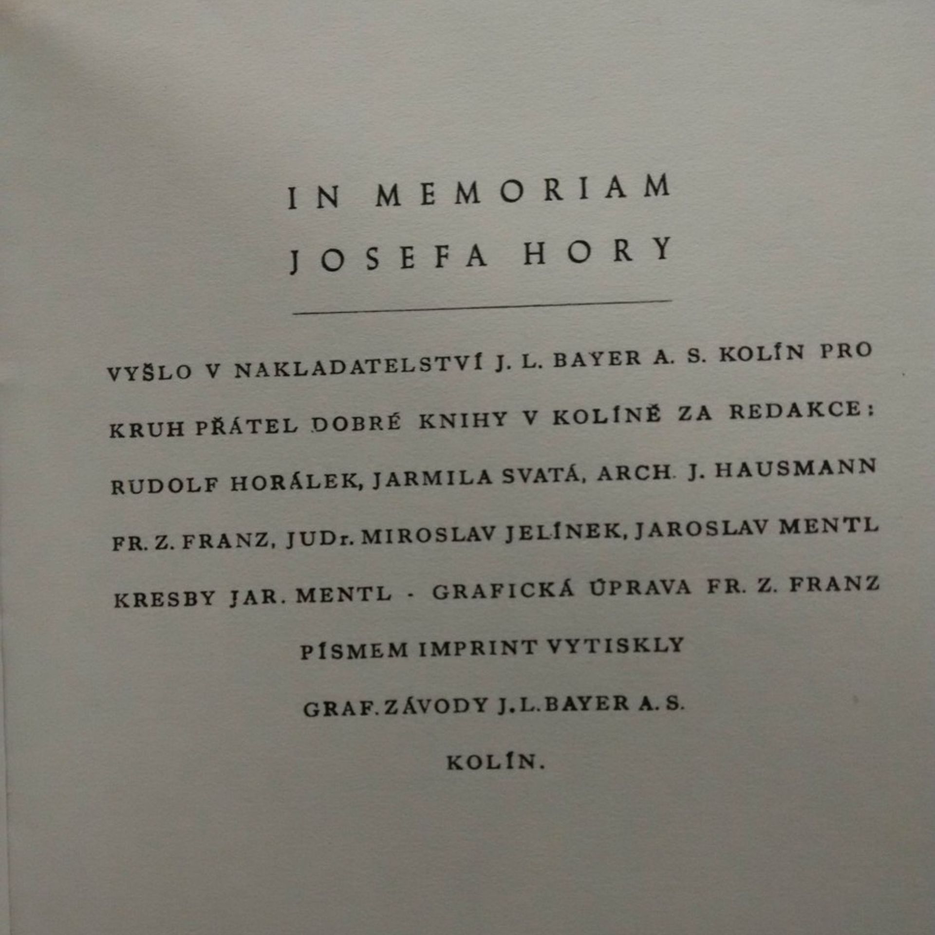 Kolektiv autorů In memoriam Josefa Hory