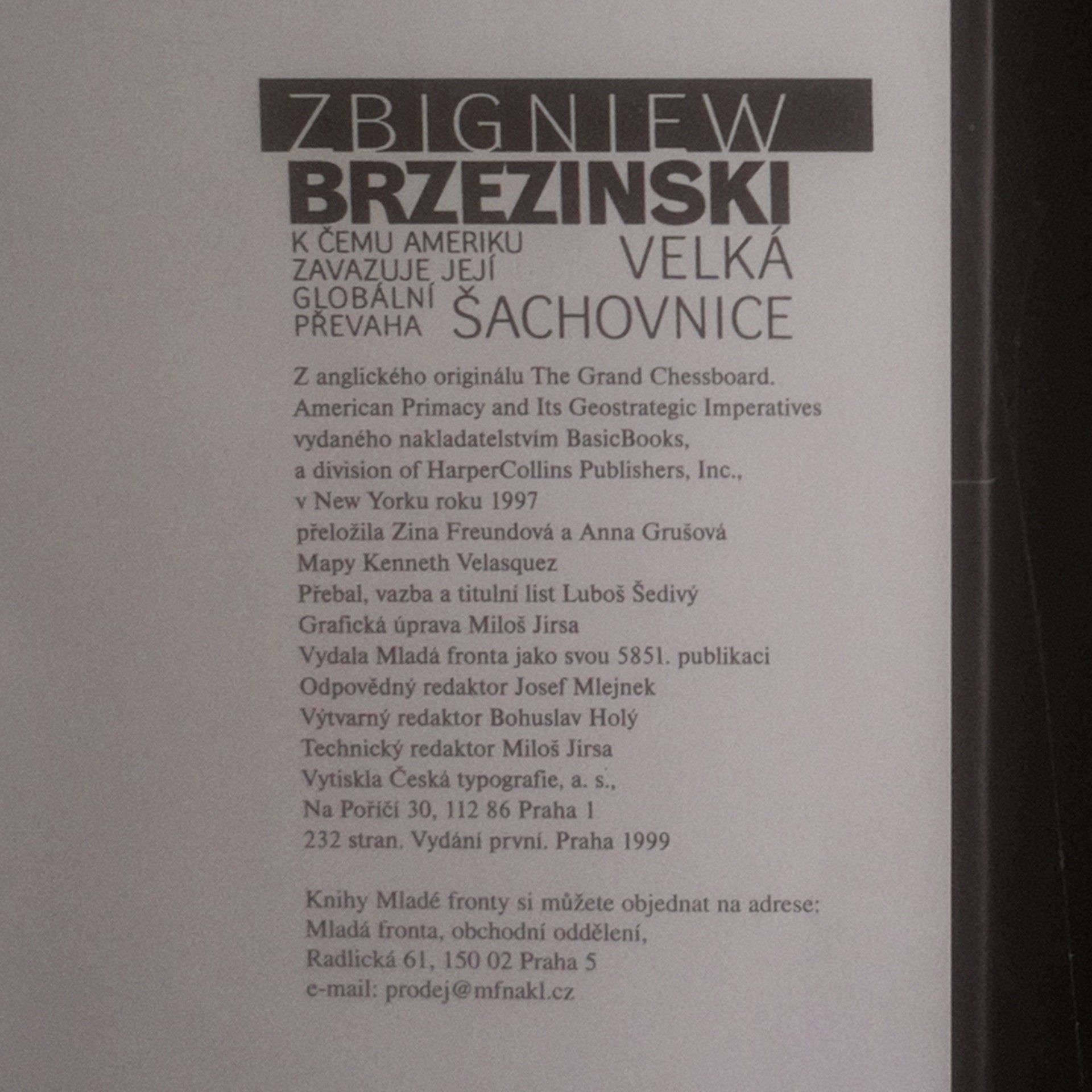 Zbigniew Brzezinski Velká šachovnice