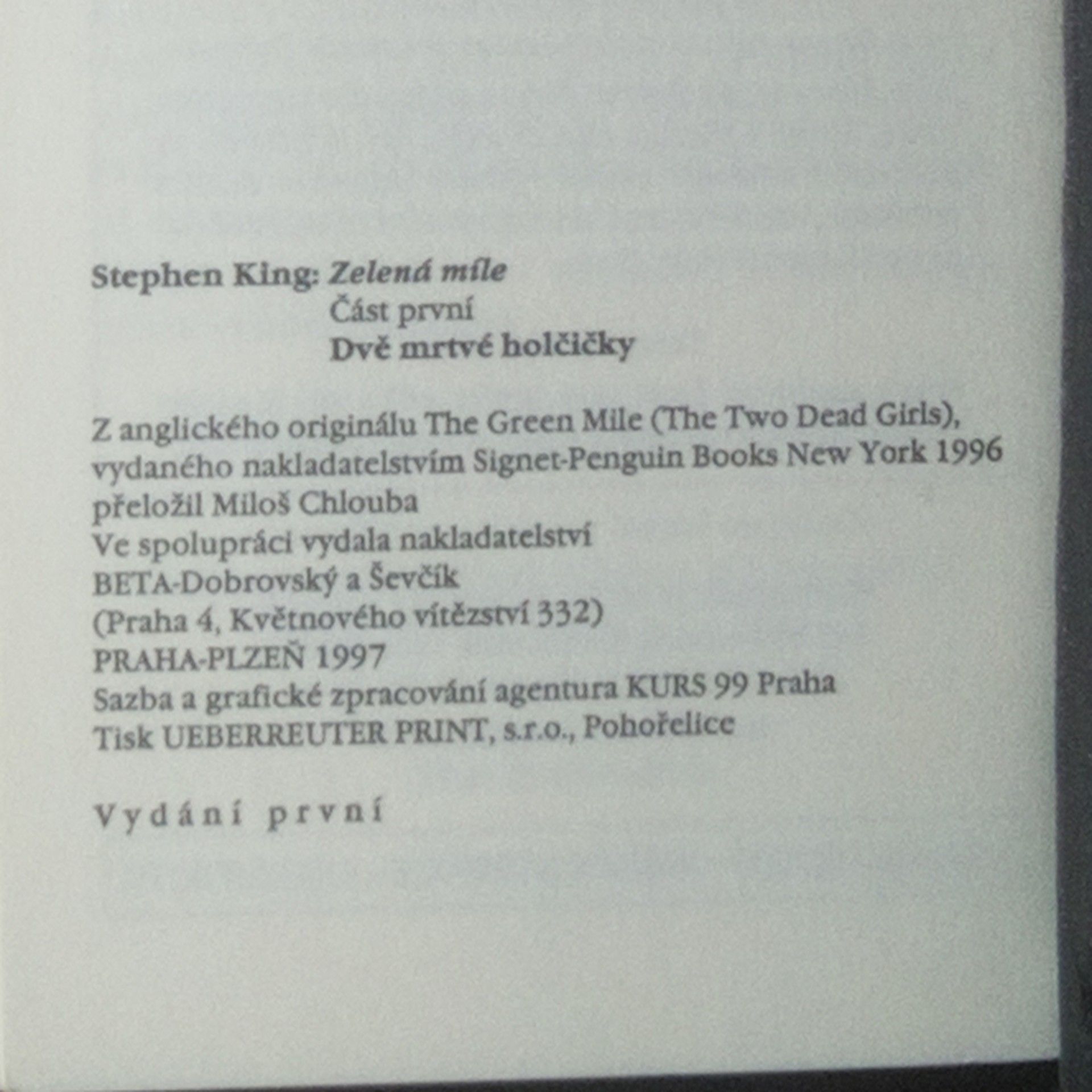 Stephen King Zelená míle 1-6