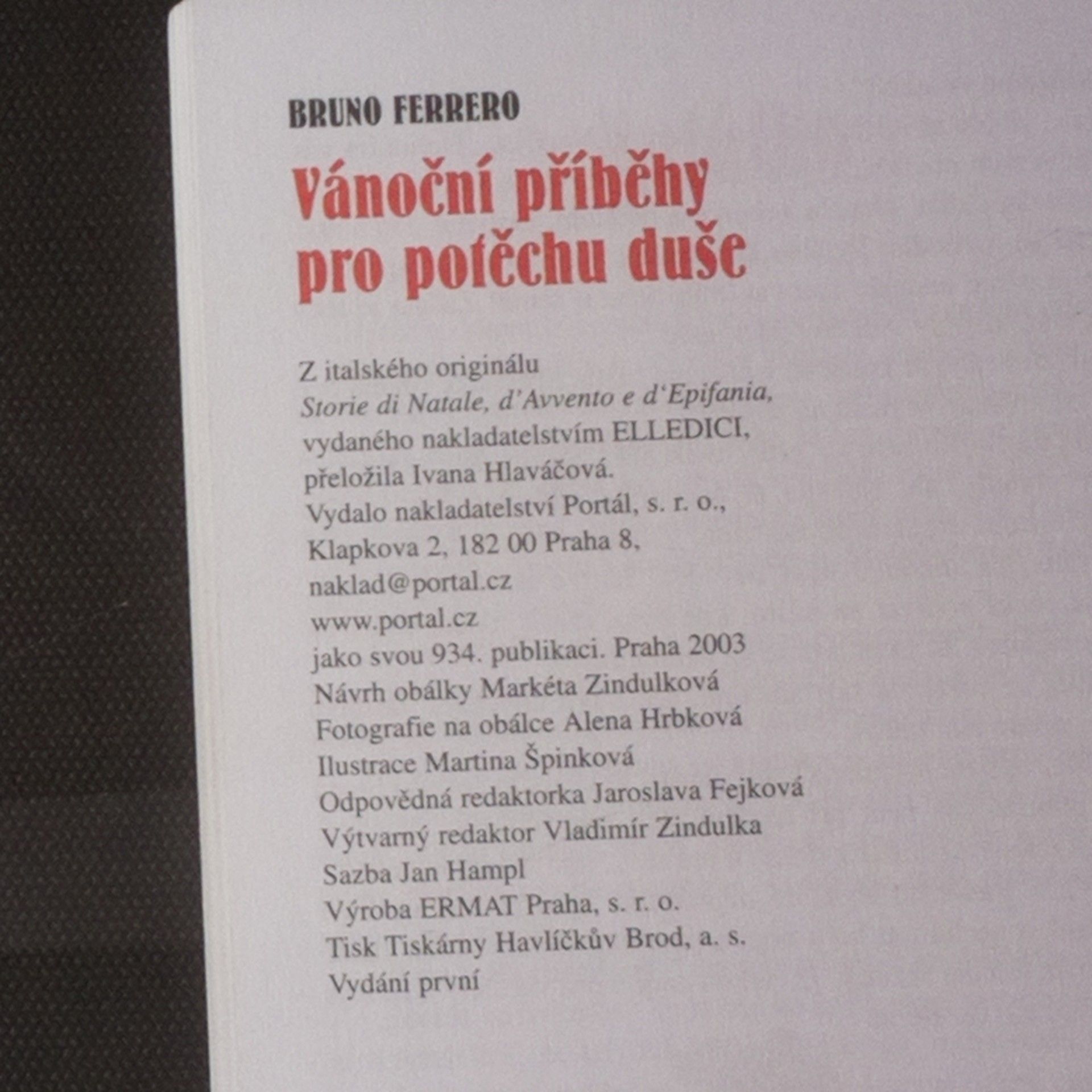 Bruno Ferrero Vánoční příběhy pro potěchu duše
