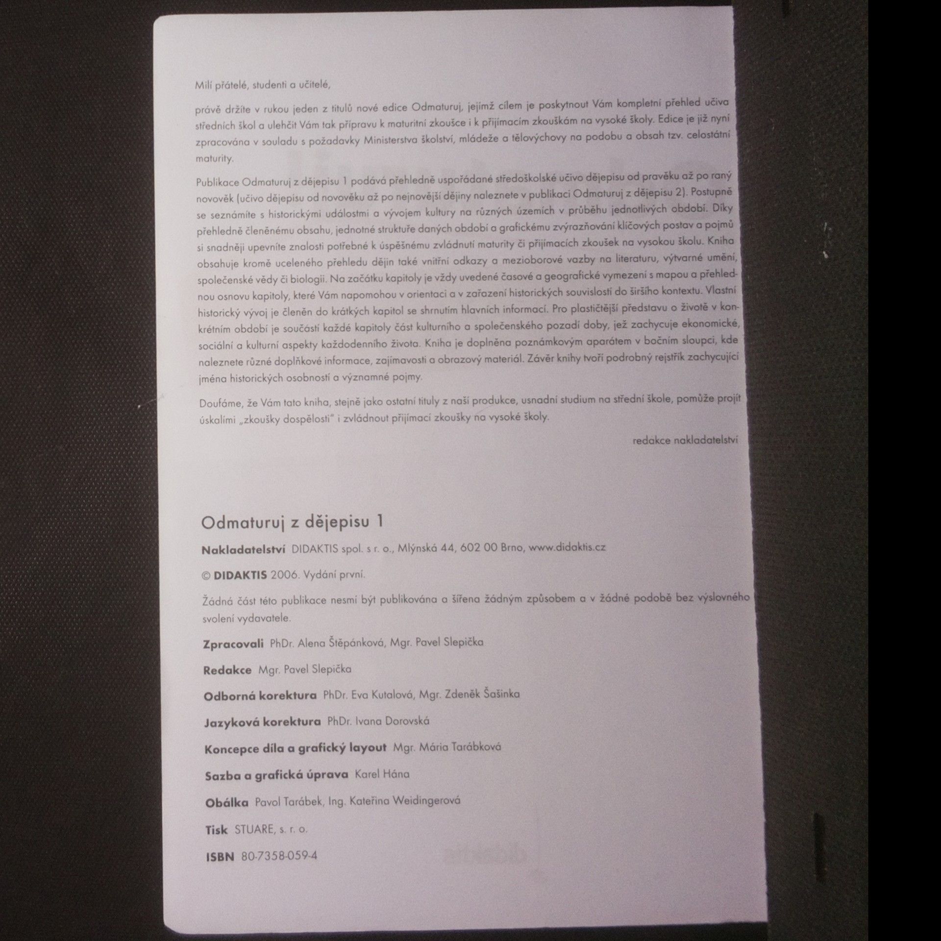 Alena Štěpánková Odmaturuj! z dějepisu 1, 2
