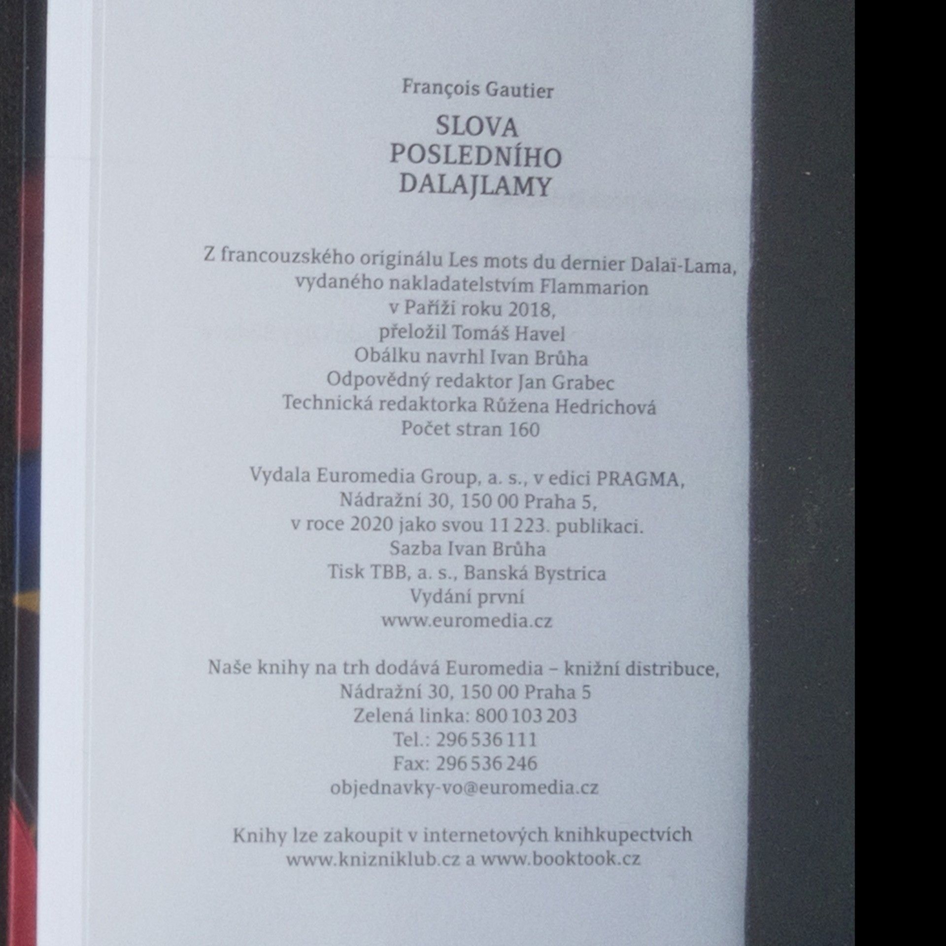 François Gautier Slova posledního dalajlamy