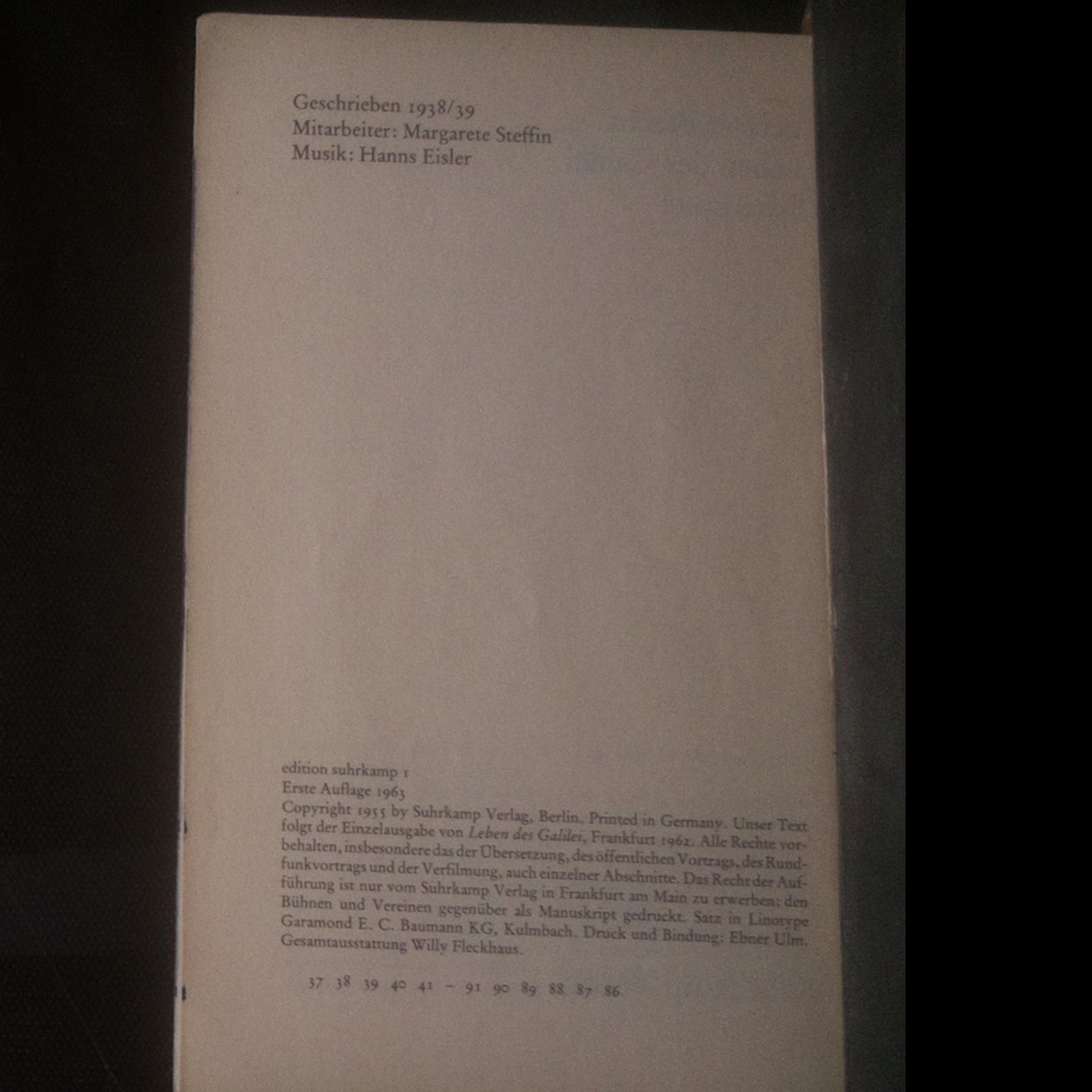 Bertolt Brecht Leben des Galilei