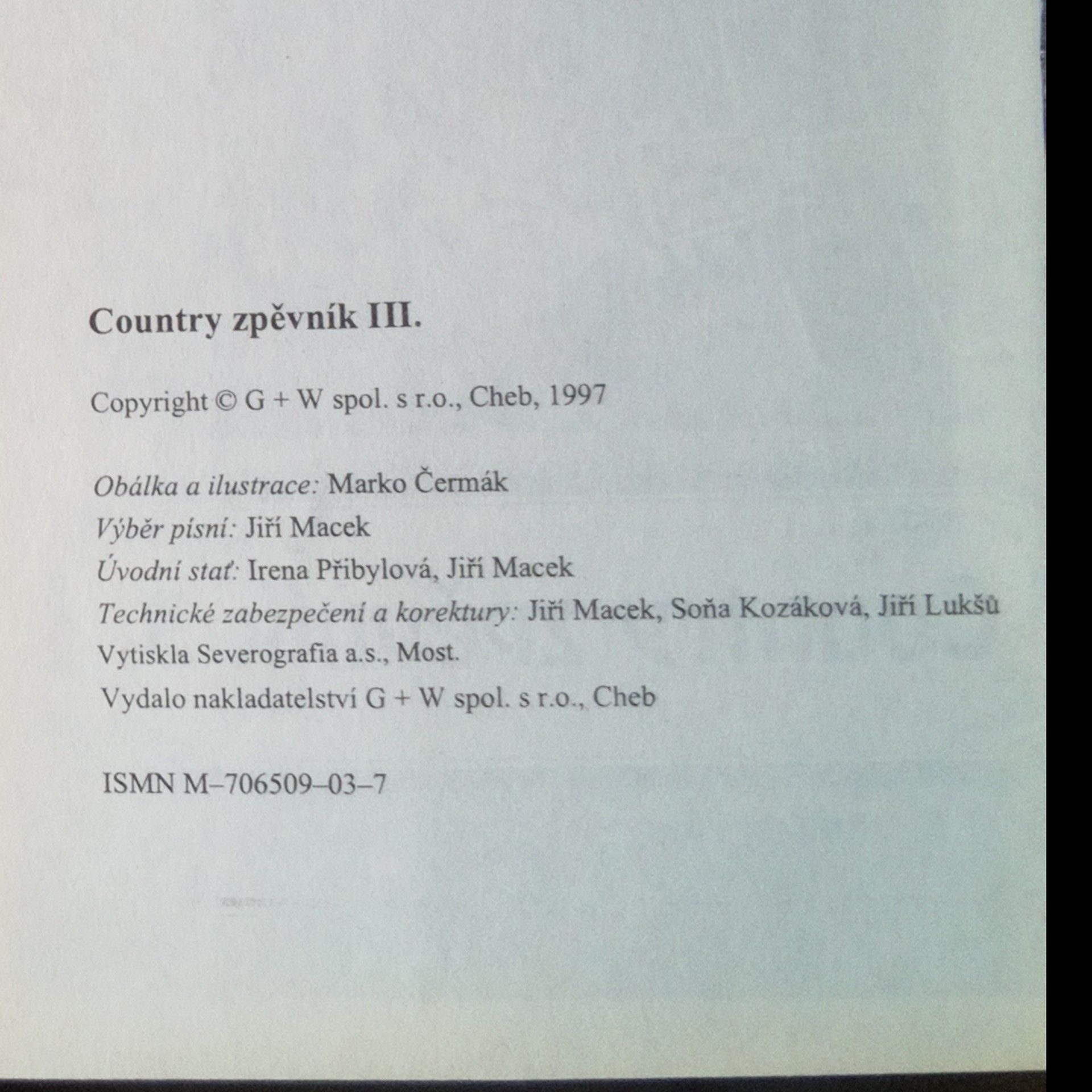 Marko Čermák Country zpěvník 3.