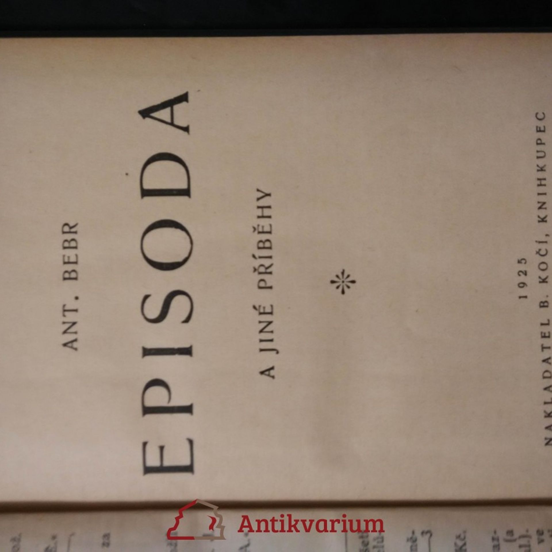 Antonín Bebr Episoda a jiné příběhy