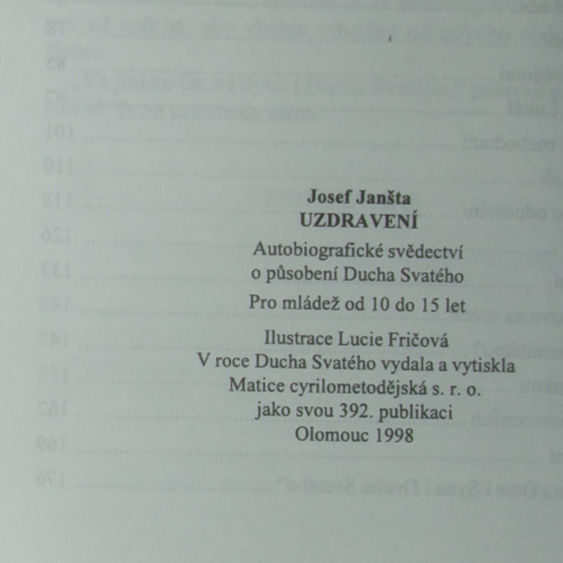 Josef Janšta Uzdravení