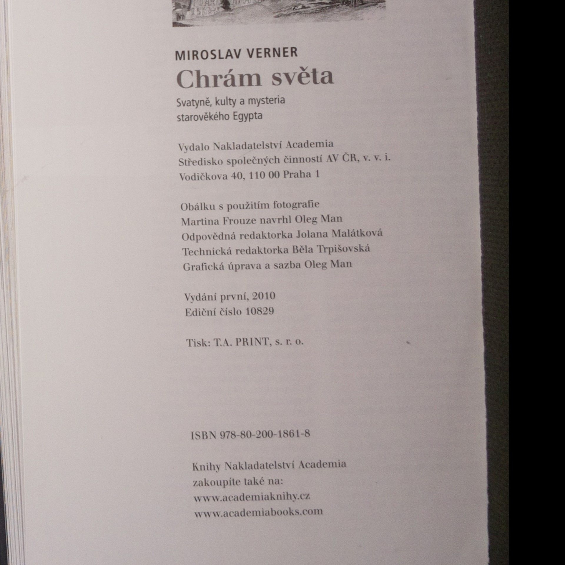 Miroslav Verner Chrám světa: Svatyně, kulty a mysteria starověkého Egypta