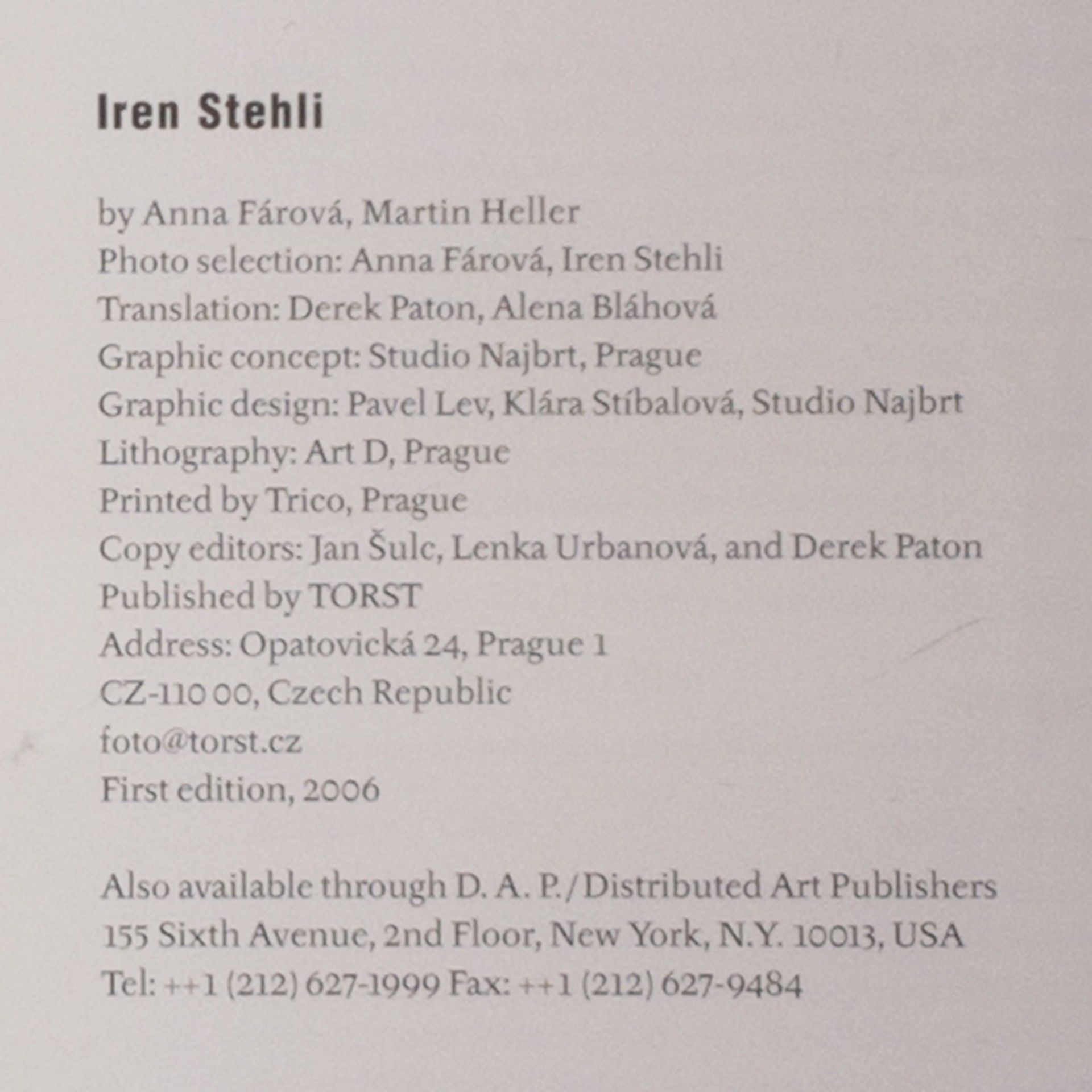 Anna Fárová Iren Stehli