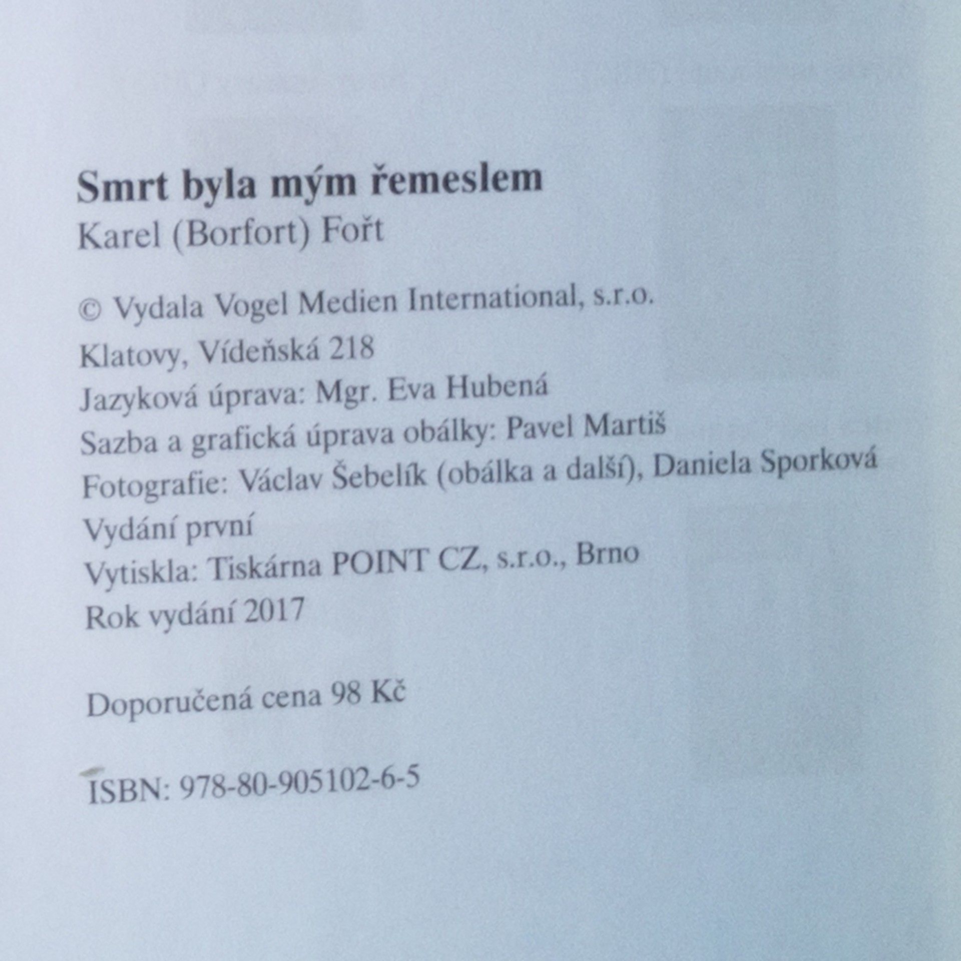 Karel Fořt Smrt byla mým řemeslem