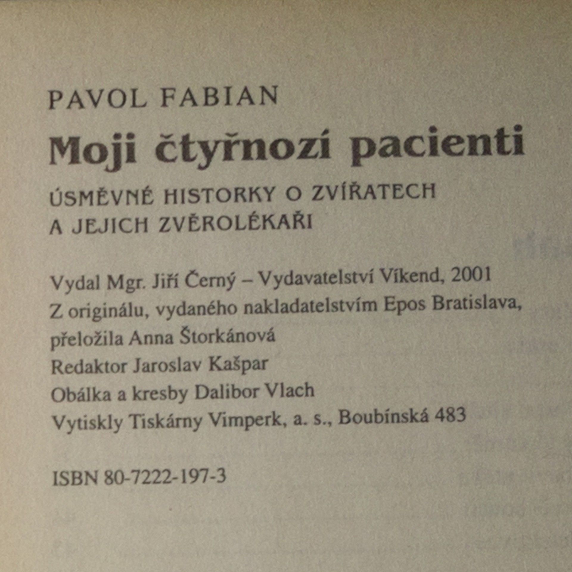 Pavol Fabian Moji čtyřnozí pacienti