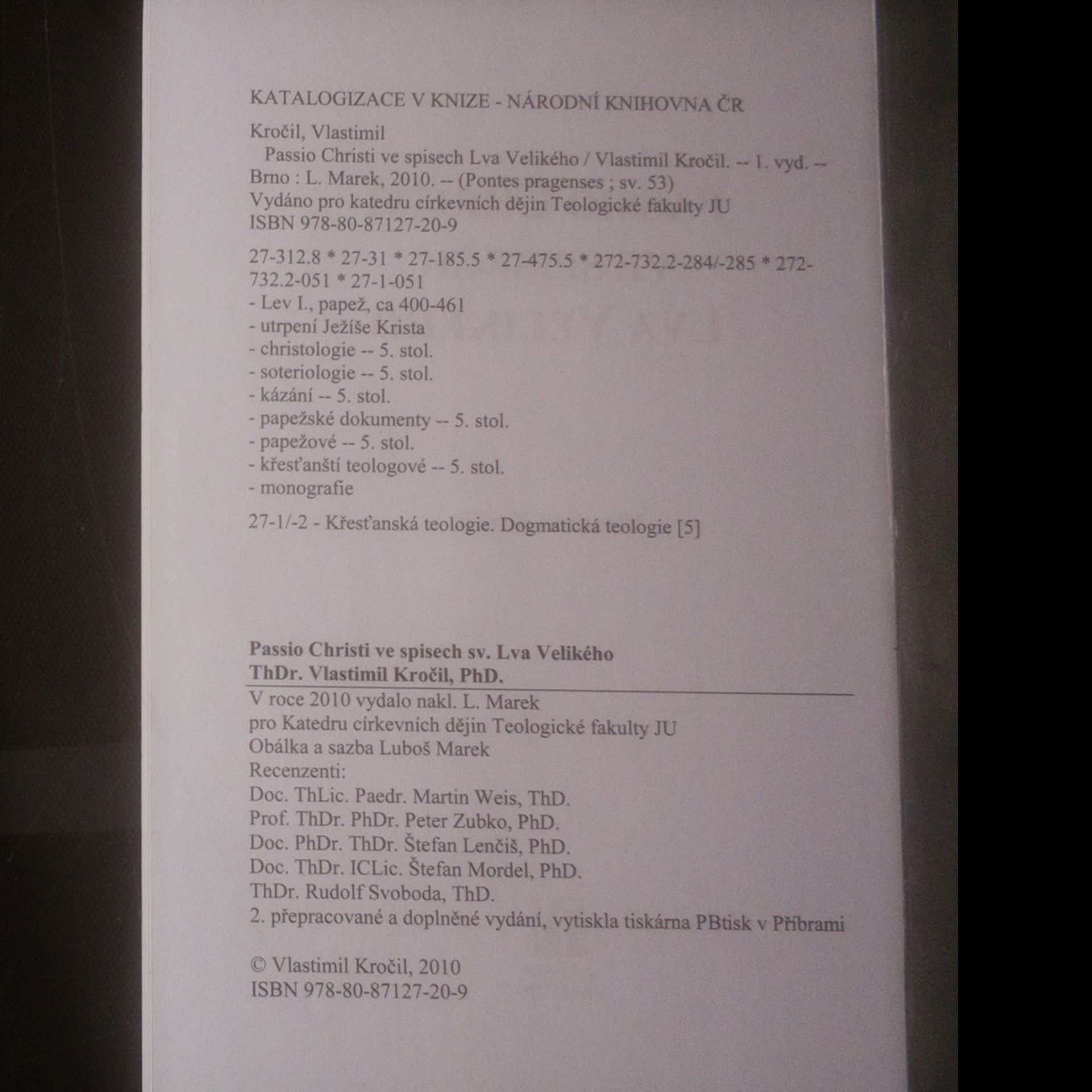 Vlastimil Kročil Passio Christi ve spisech Lva Velikého