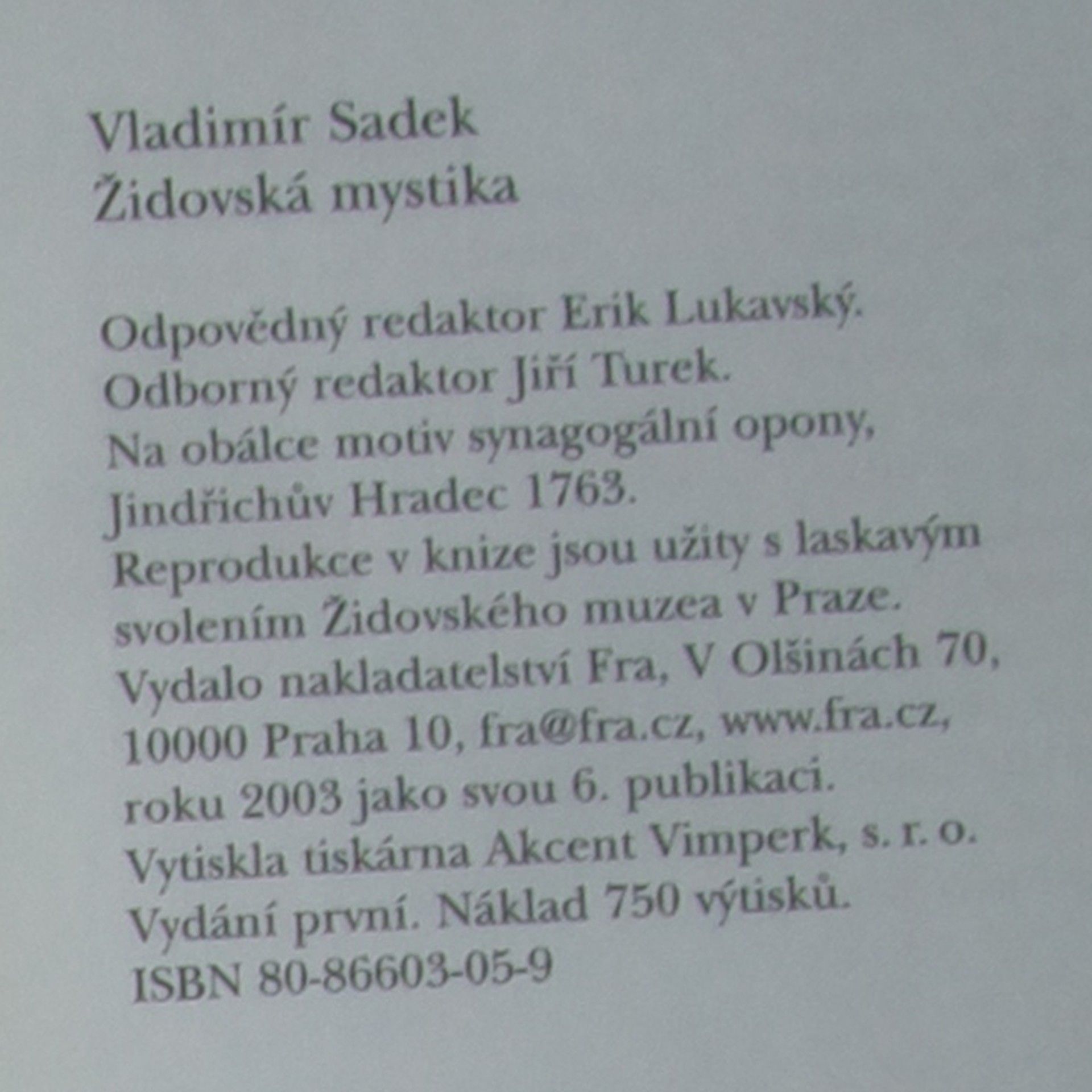 Vladimír Sadek Židovská mystika