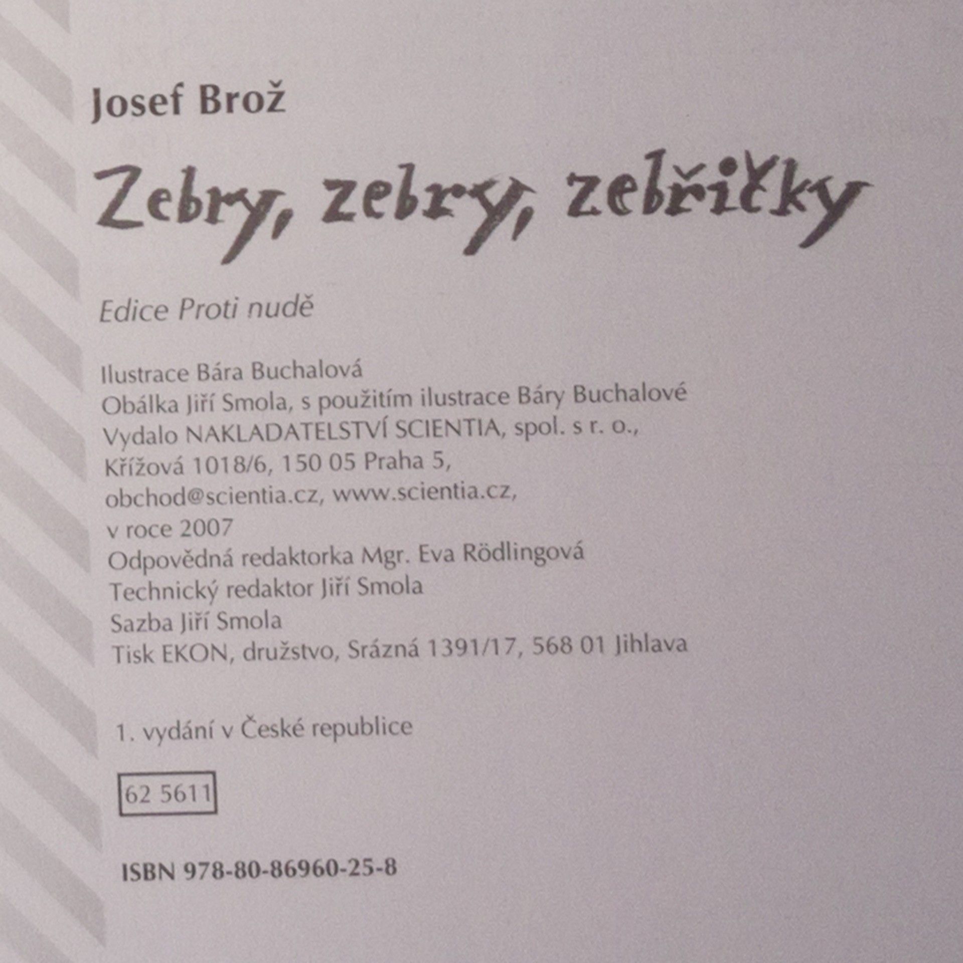 Josef Brož Zebry, zebry, zebřičky