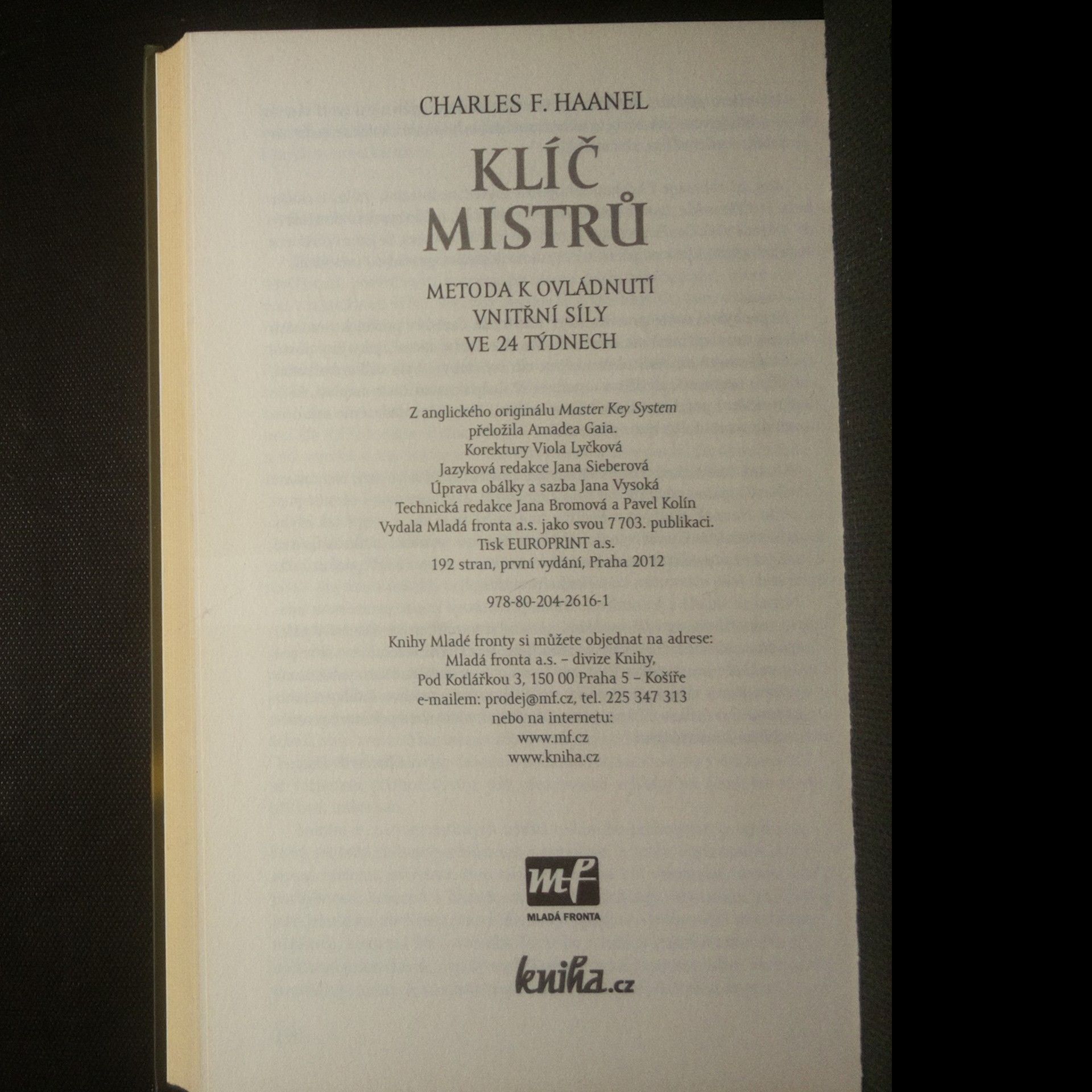Charles F. Charles Francis Haanel Klíč mistrů