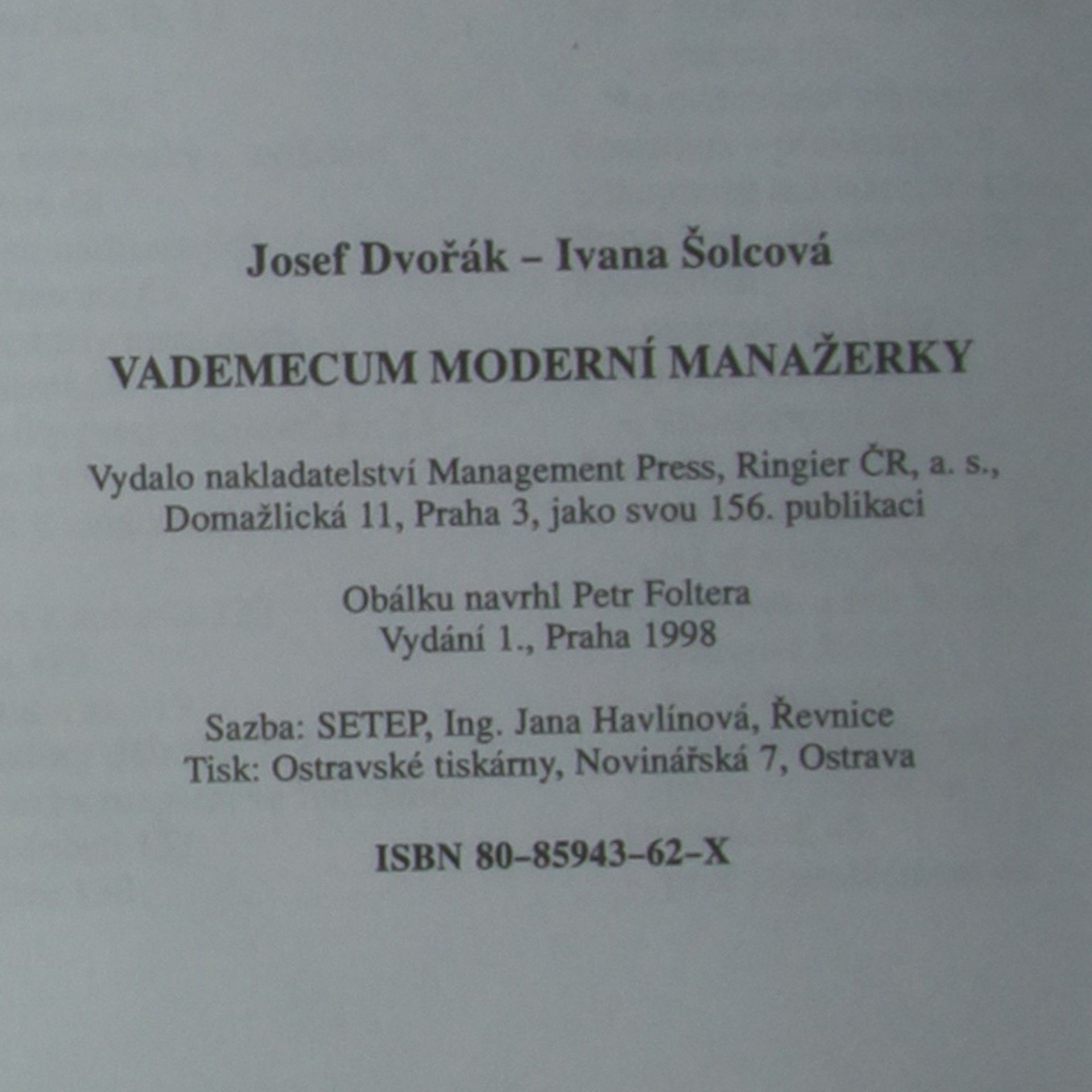 Josef Dvořák Vademecum moderní manažerky