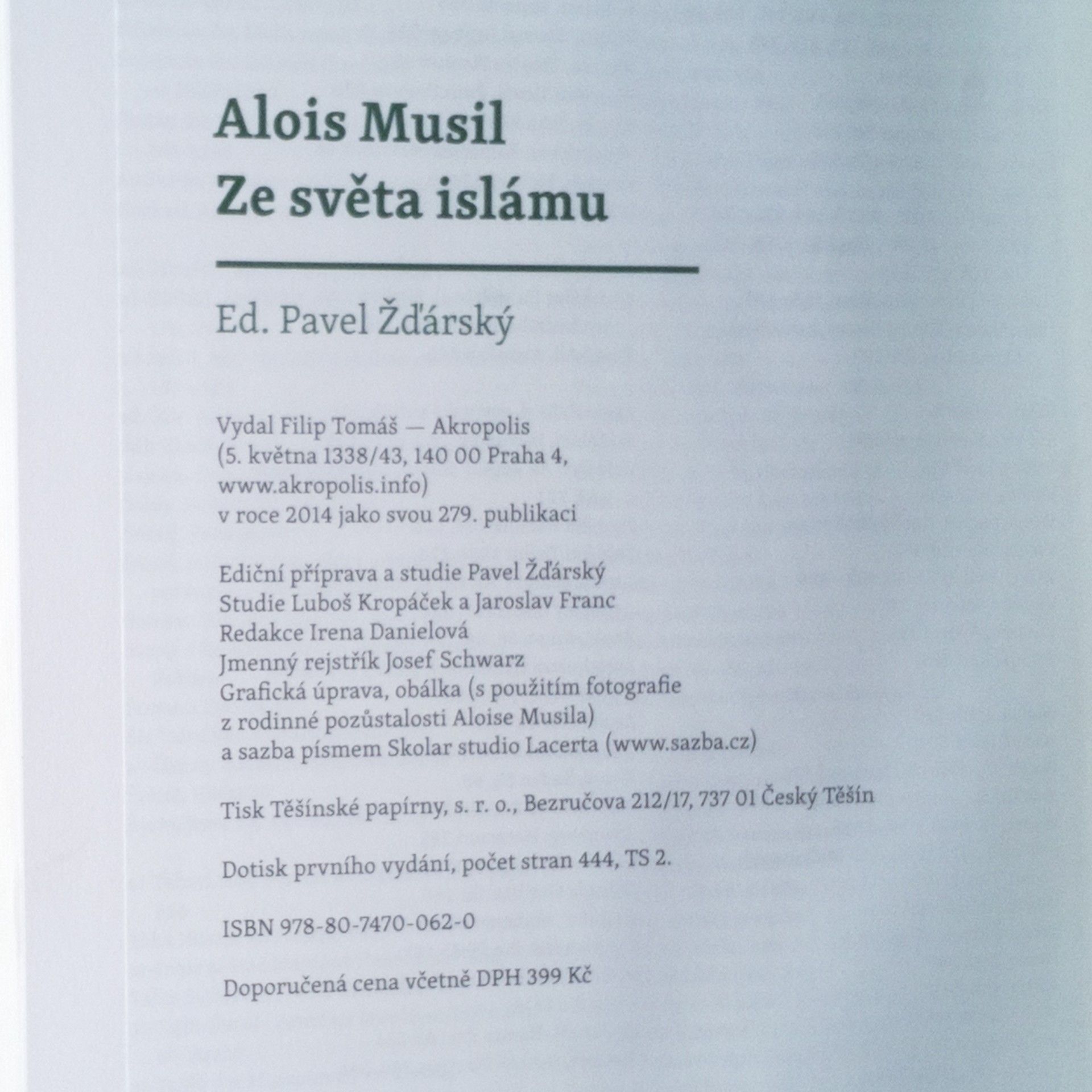 Alois Musil Ze světa islámu