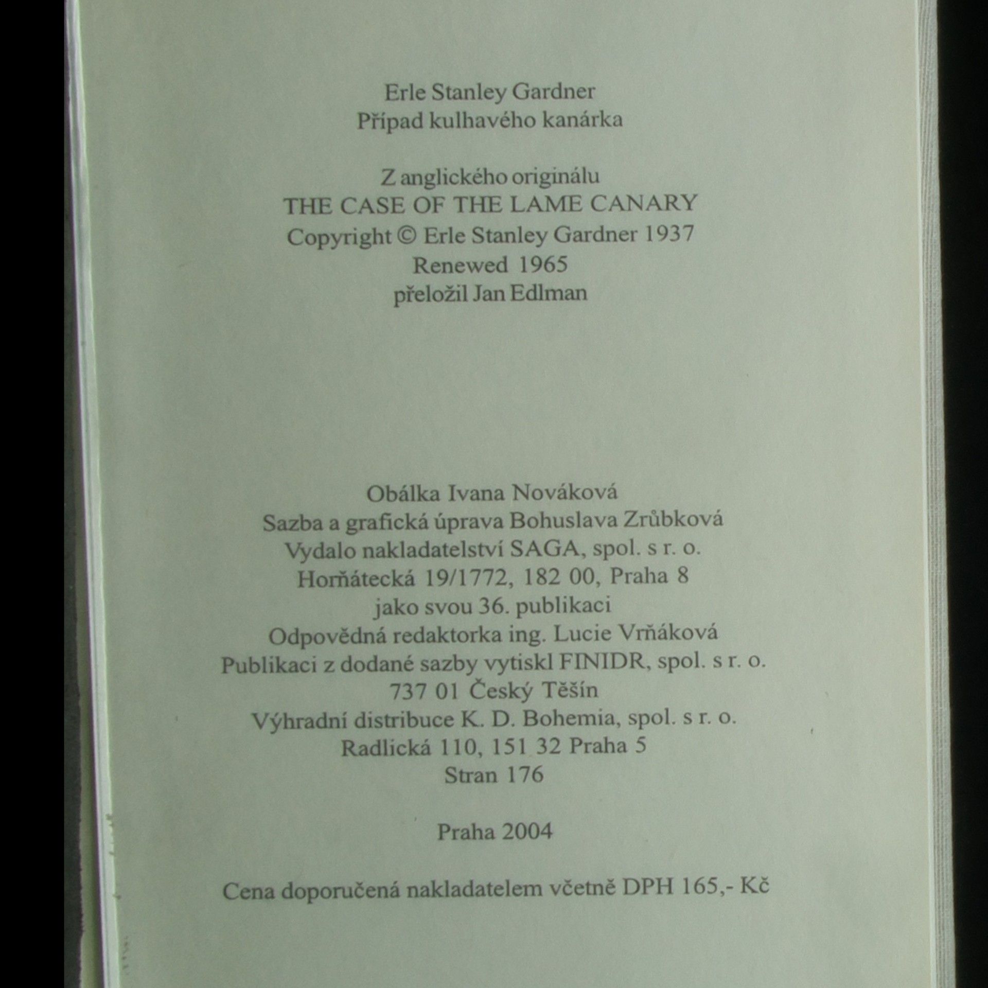 Erle Stanley Gardner Případ kulhavého kanárka