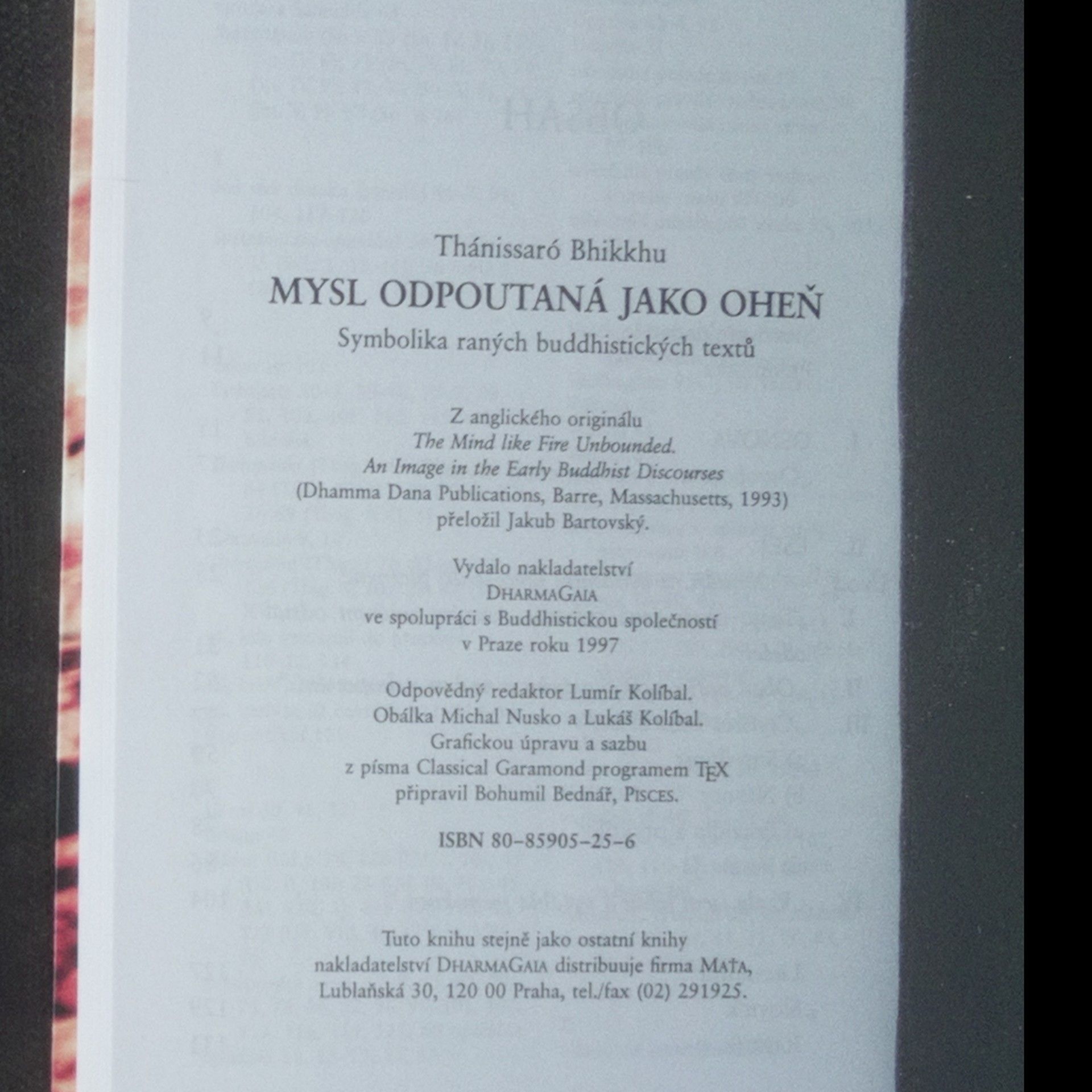 Thánissaró Bhikkhu Mysl odpoutaná jako oheň: Symbolika raných buddhistických textů
