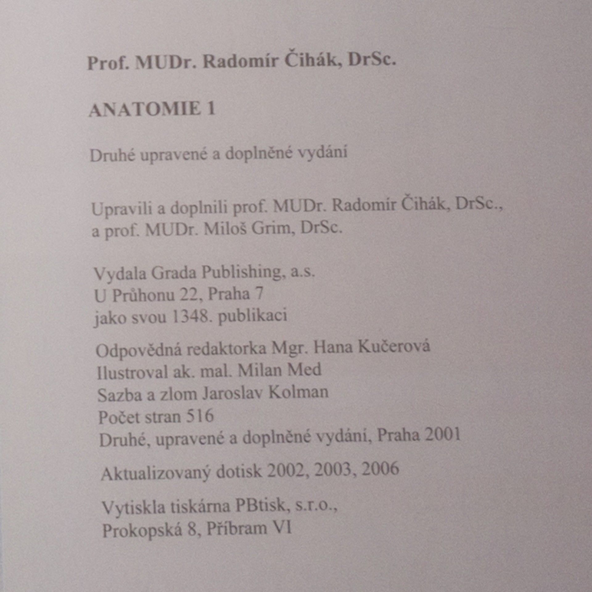 Radomír Čihák Anatomie 1