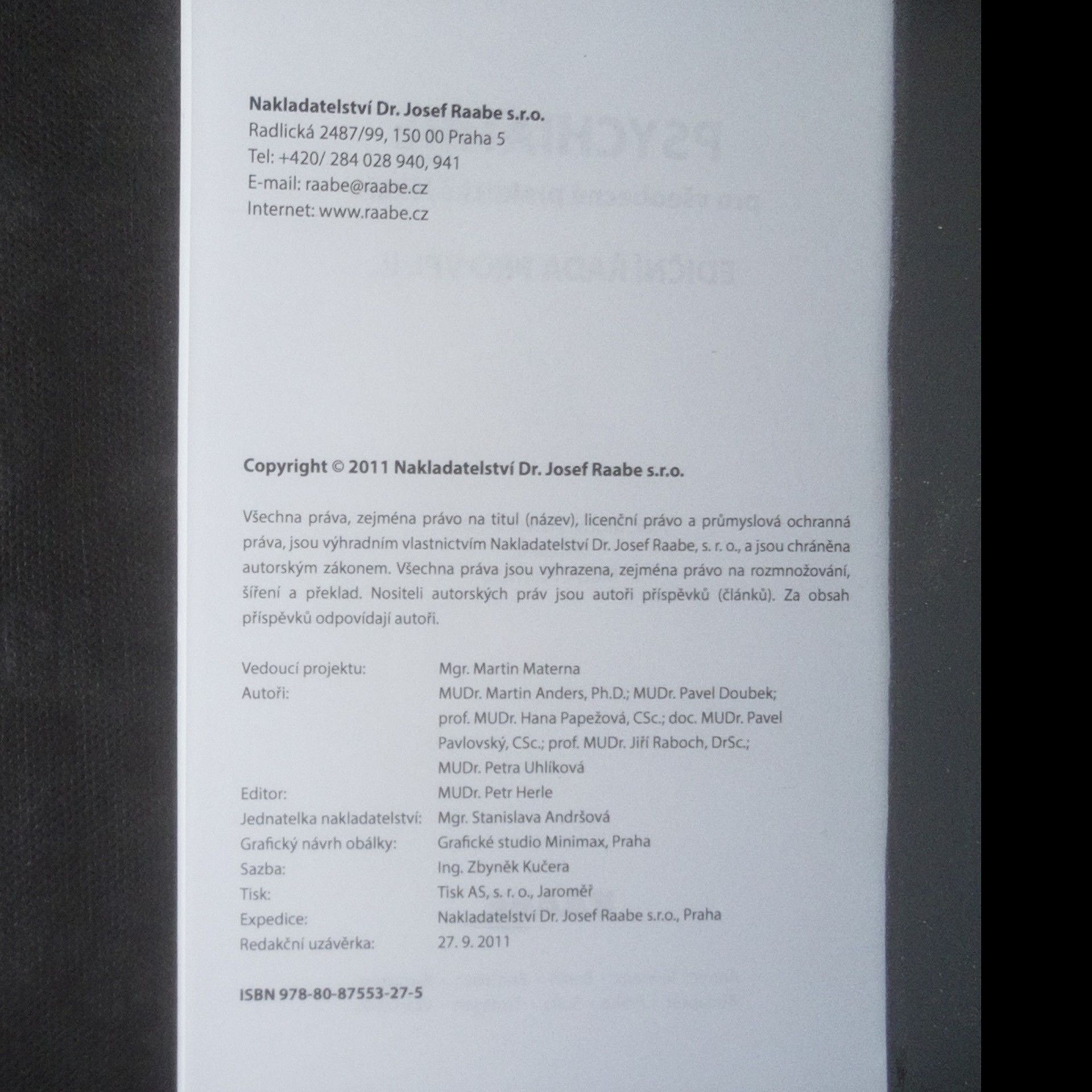 Jiří Raboch Psychiatrie pro všeobecné praktické lékaře