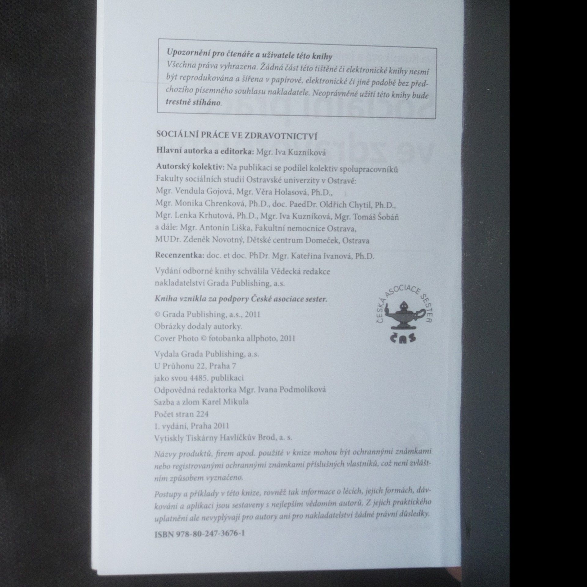 Various authors Sociální práce ve zdravotnictví