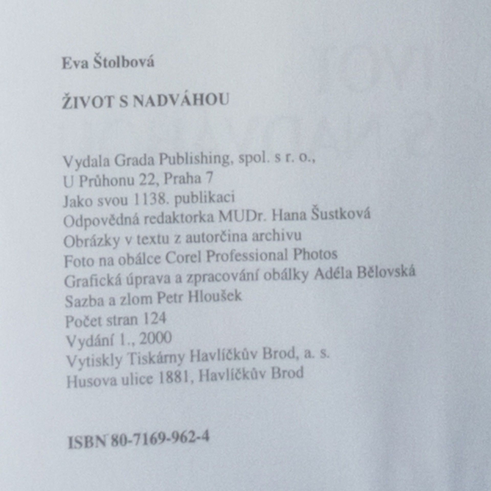 Eva Štolbová Život s nadváhou