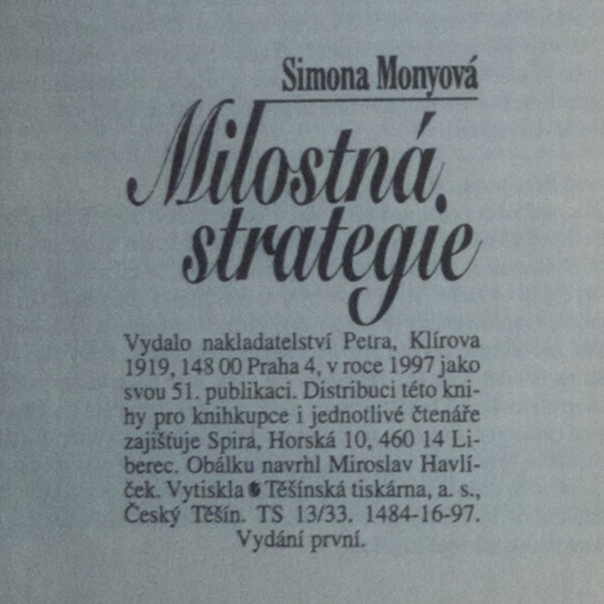 Simona Monyová Milostná strategie