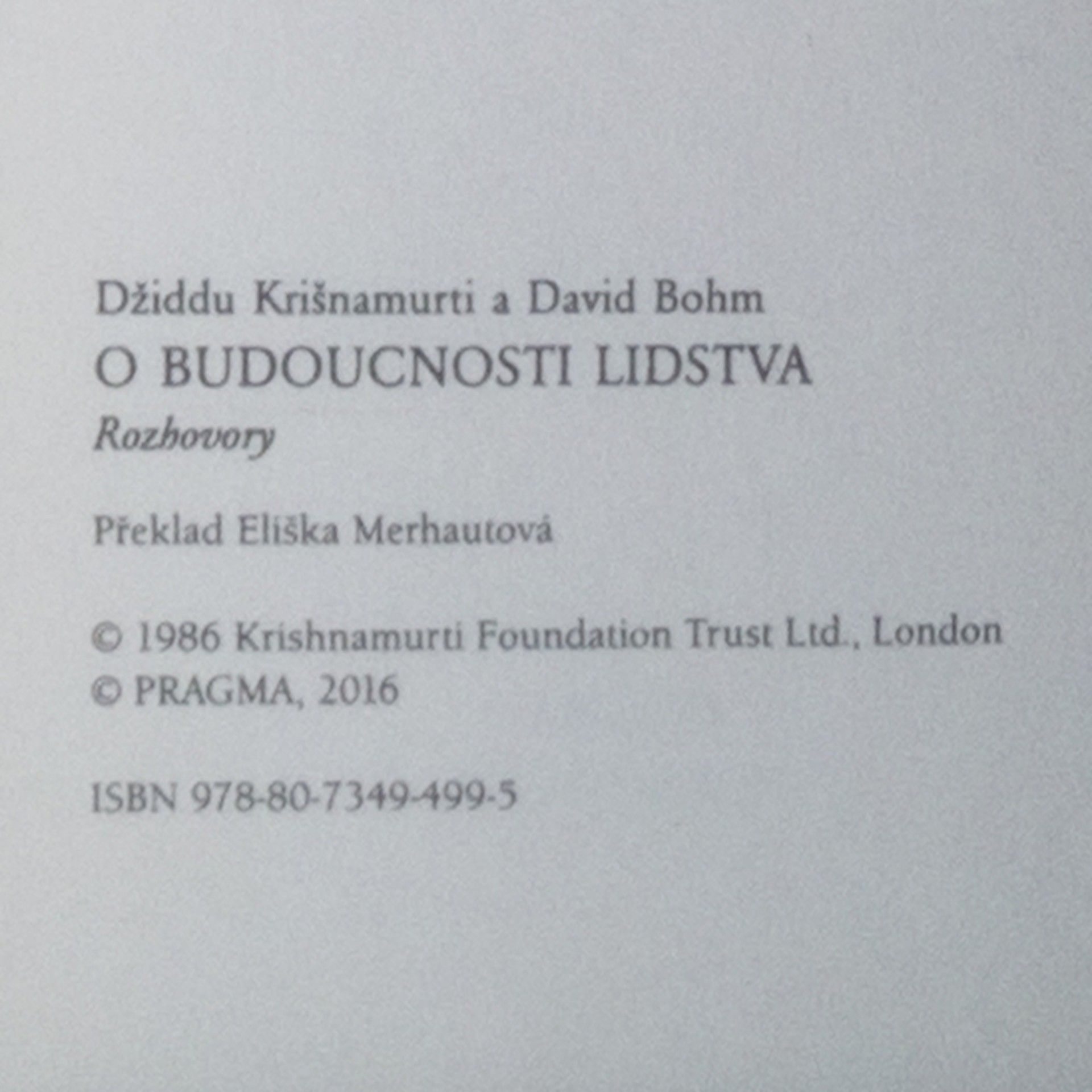 Jiddu Krishnamurti O budoucnosti lidstva