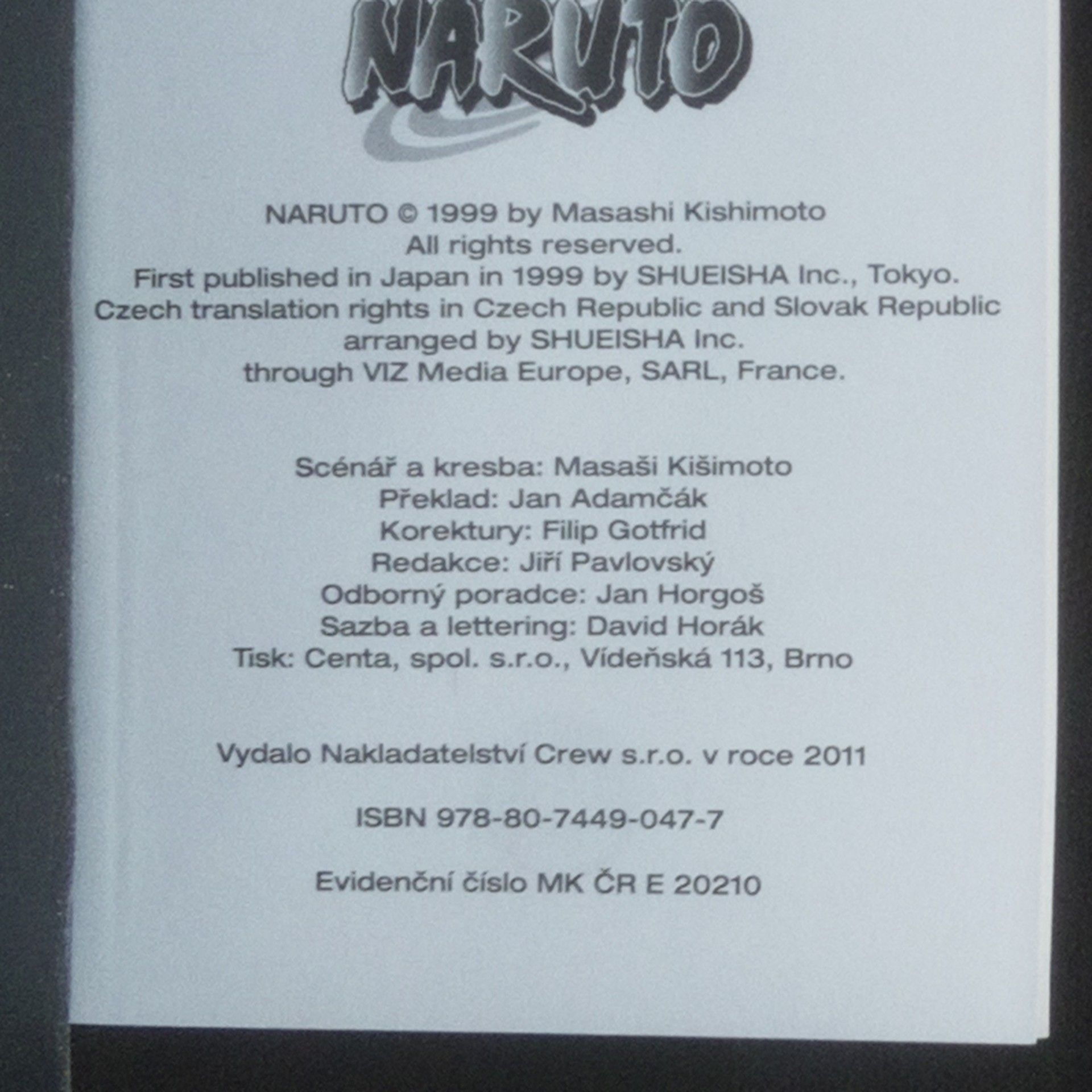 Masashi Kishimoto Naruto. 1. - 20. díl