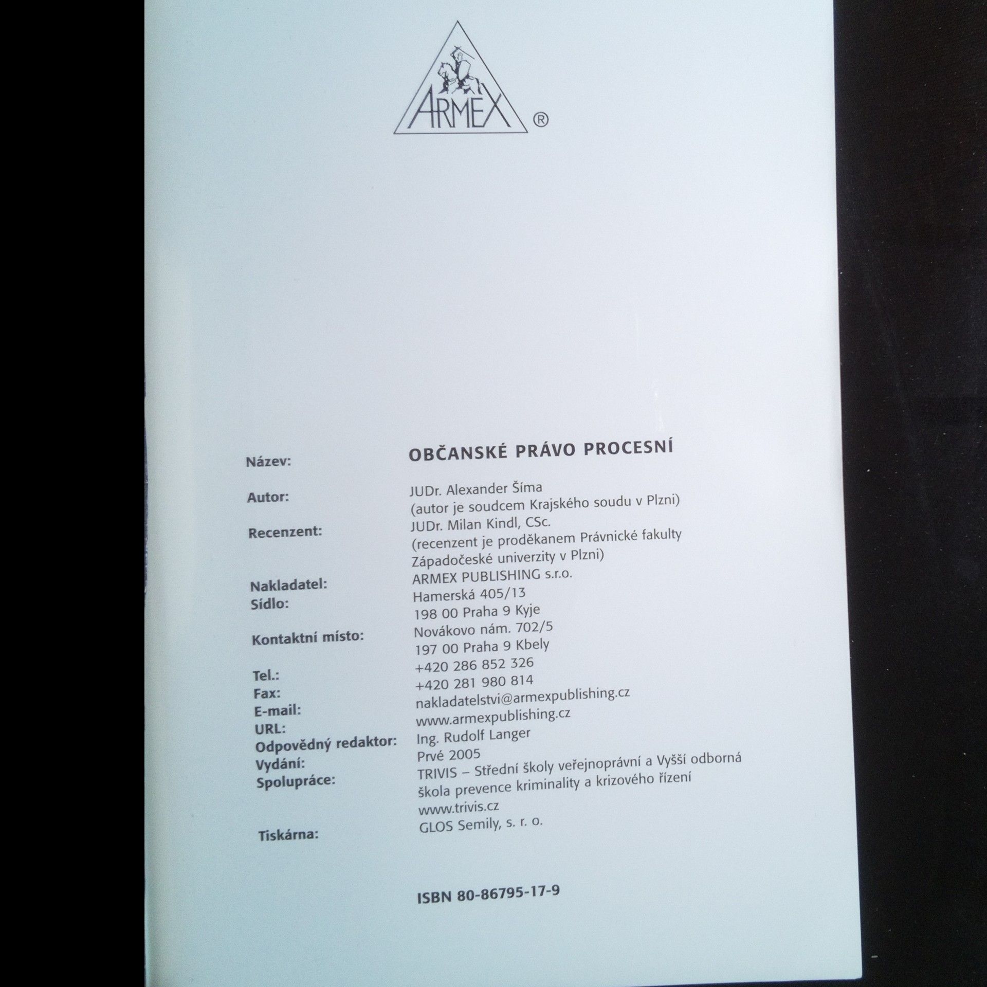 Alexander Šíma Občanské právo procesní