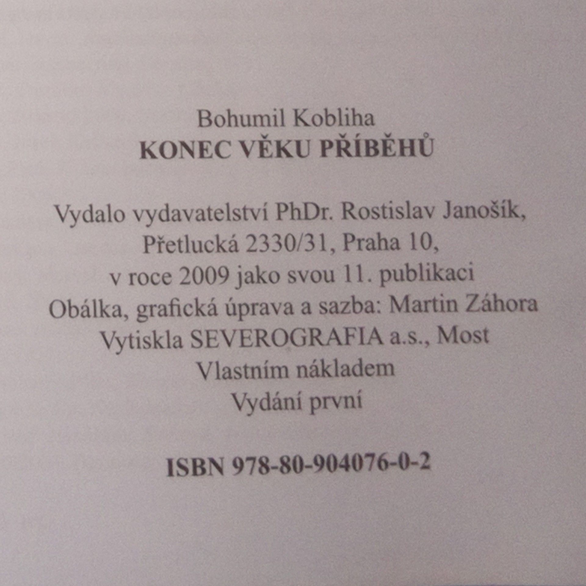 Bohumil Kobliha Konec věku příběhů