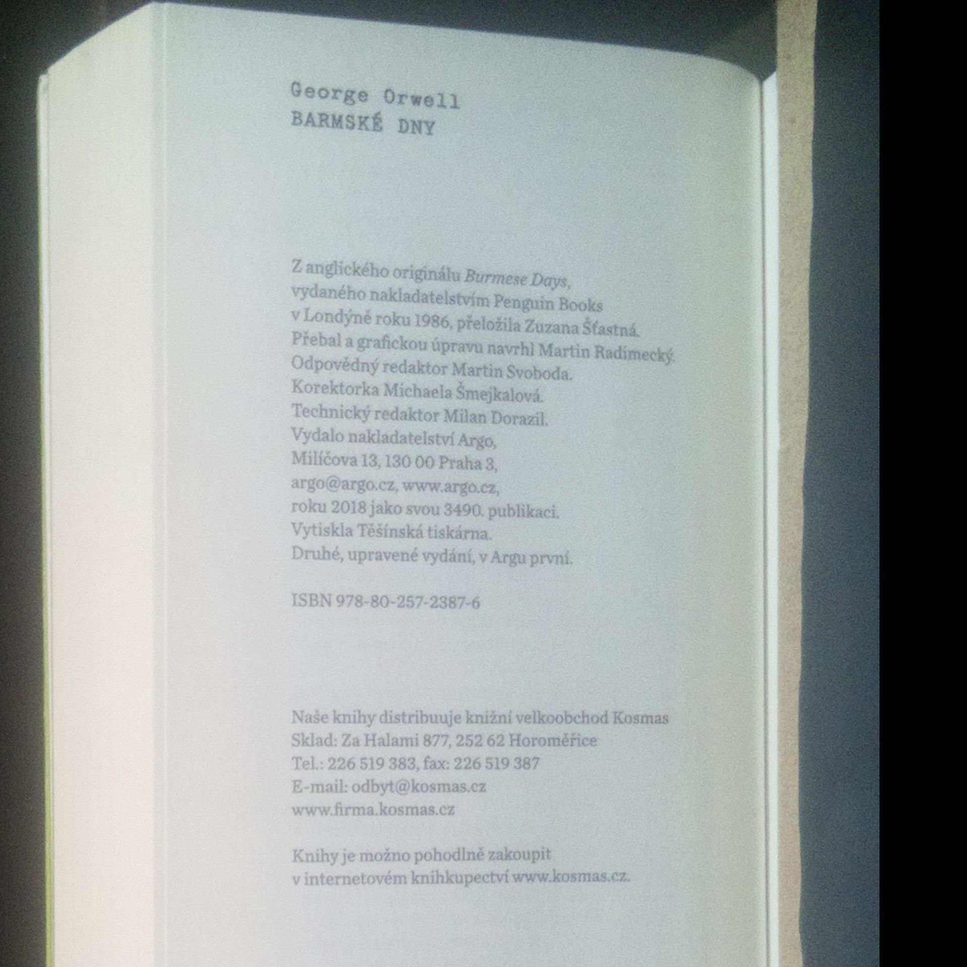 George Orwell Barmské dny
