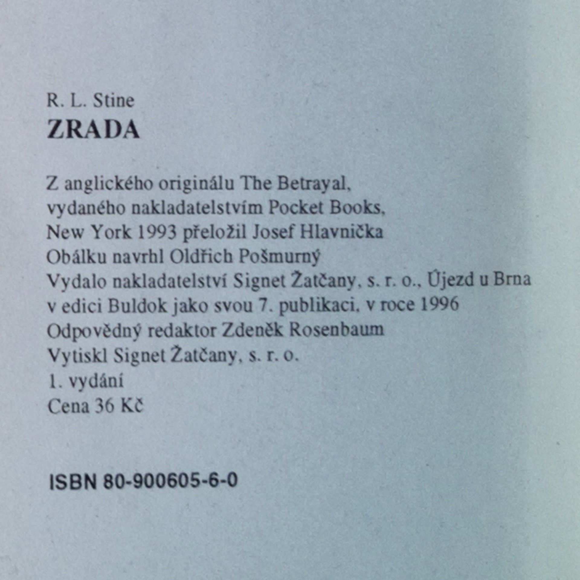 R. L. Stine Stopy hrůzy 51. Zrada