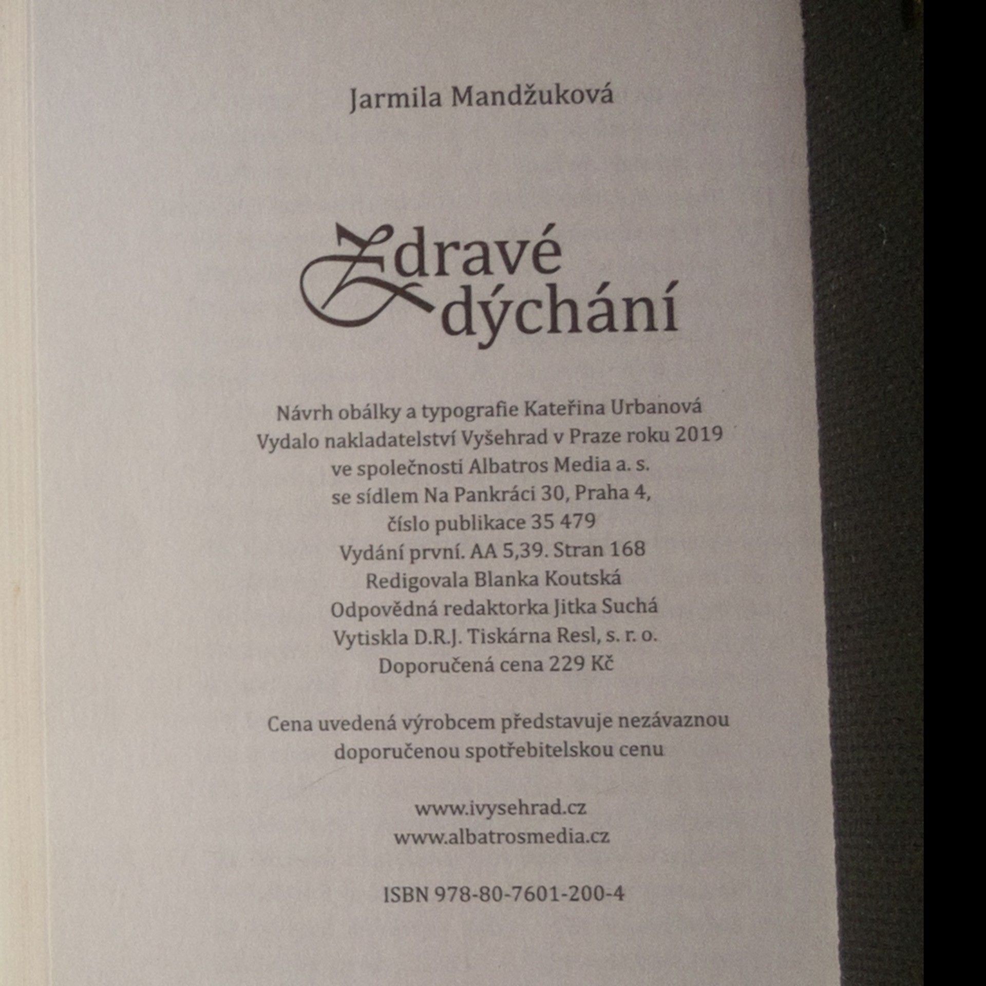 Jarmila Mandžuková Zdravé dýchání