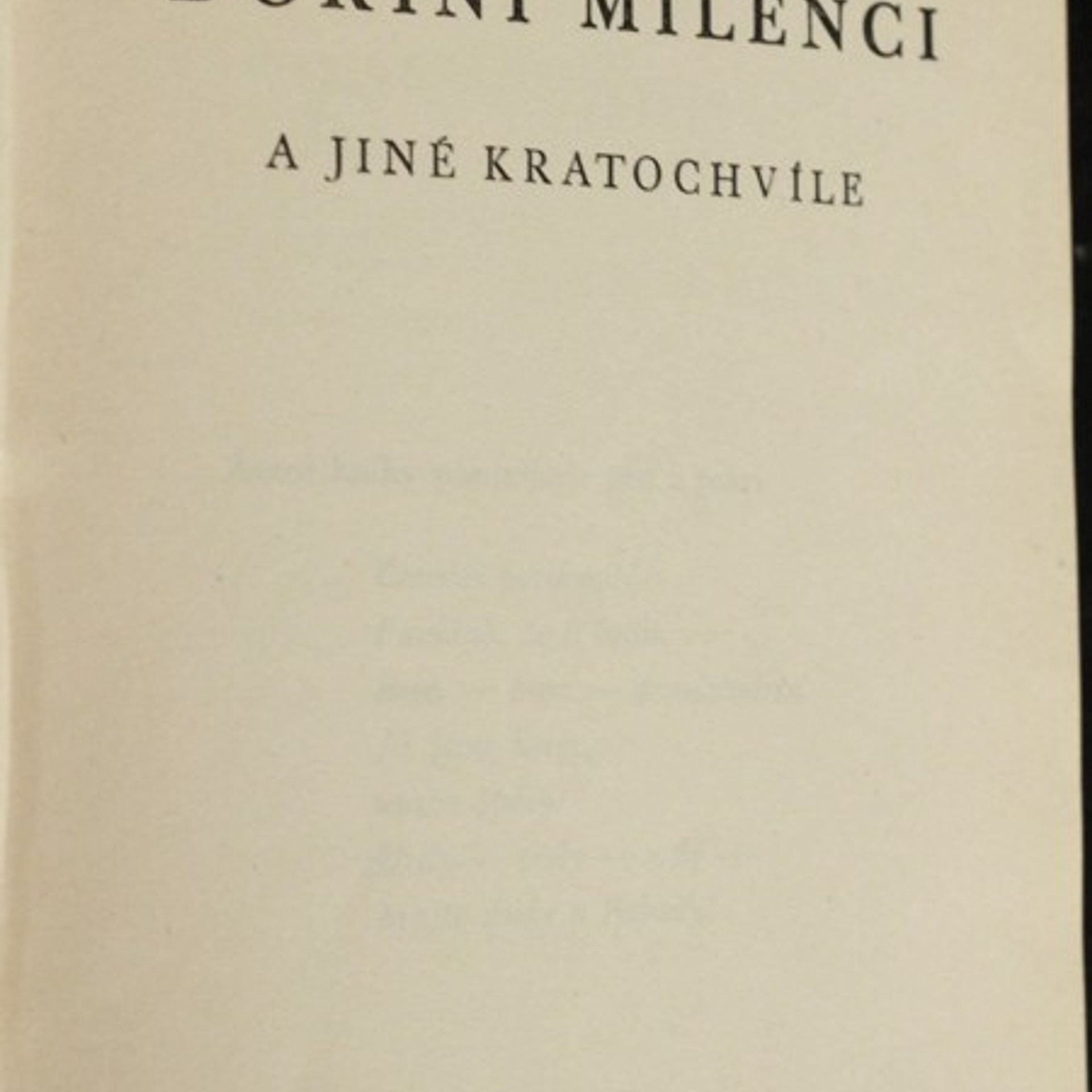 Jaromír John Dořini milenci a jiné kratochvíle