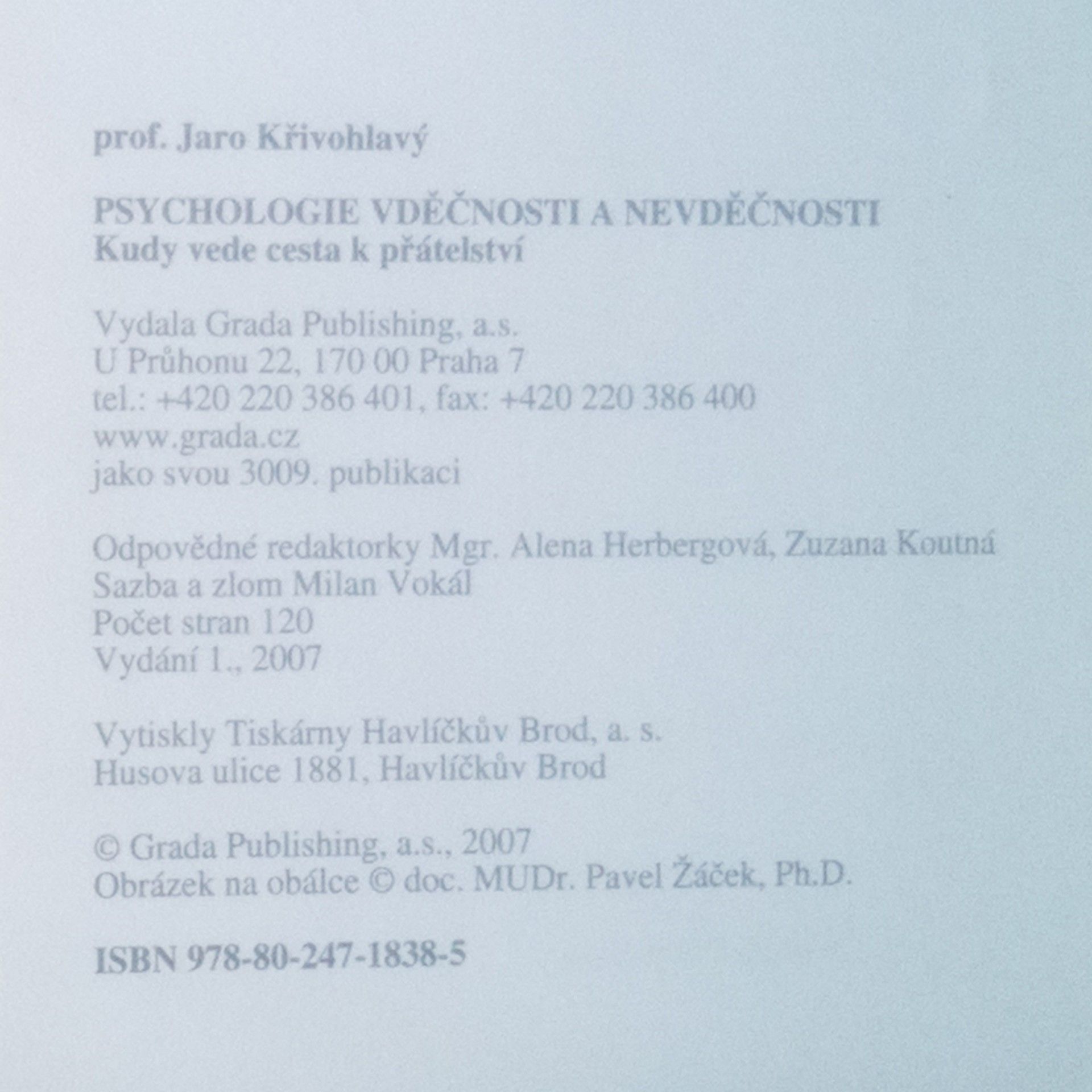 Jaro Křivohlavý Psychologie vděčnosti a nevděčnosti