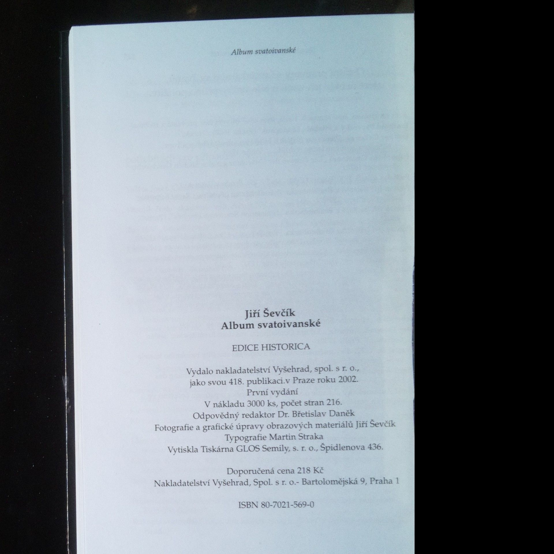 Jiří Ševčík Album svatoivanské