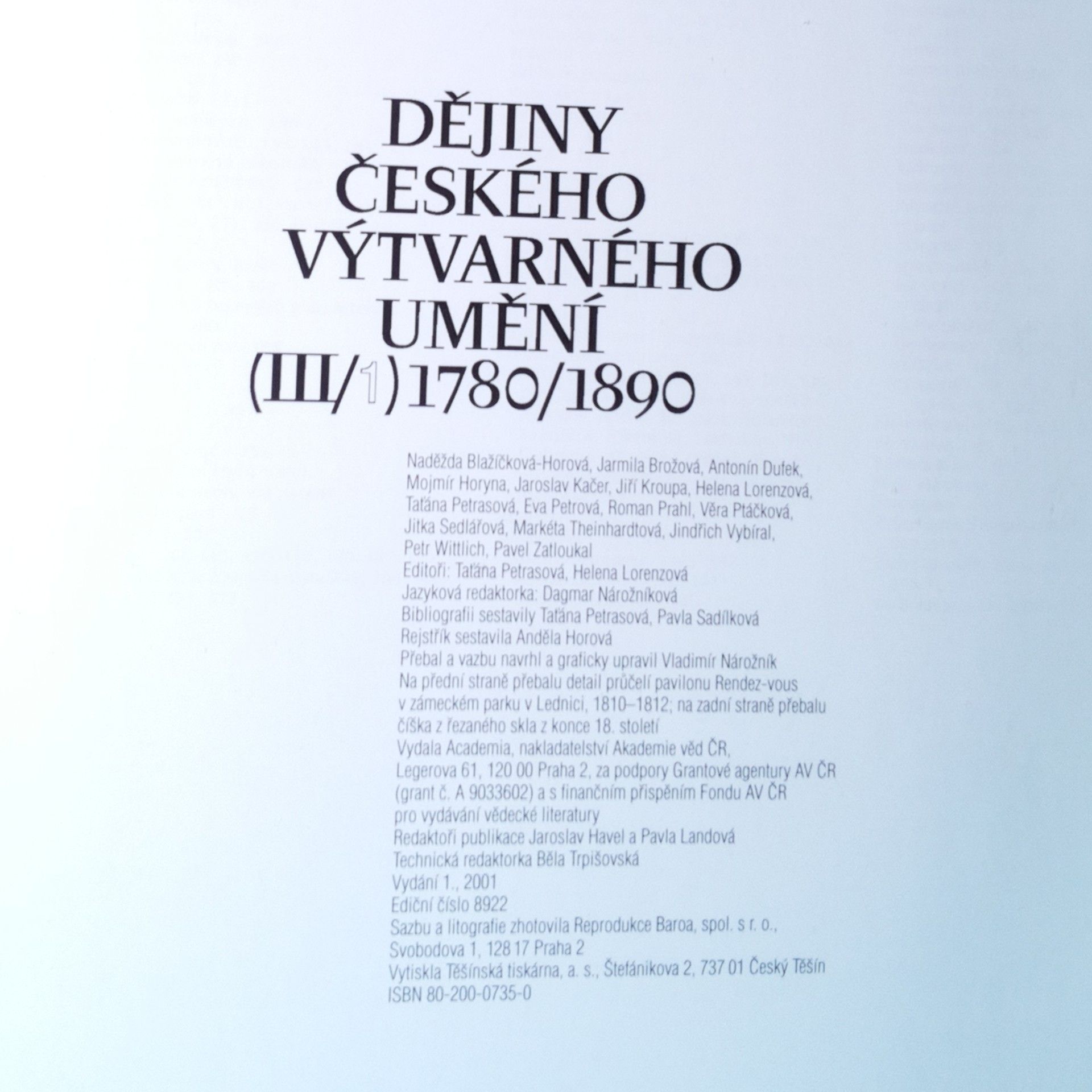 Kolektiv autorů Dějiny českého výtvarného umění 1780-1890 III./1 + III./2
