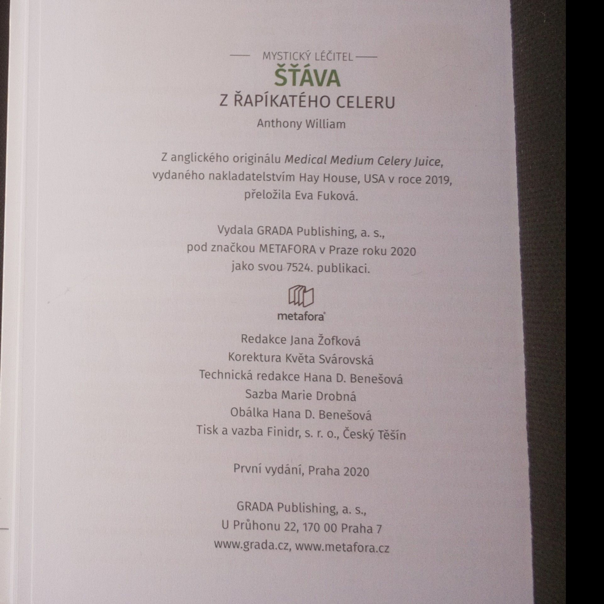 Anthony William Šťáva z řapíkatého celeru