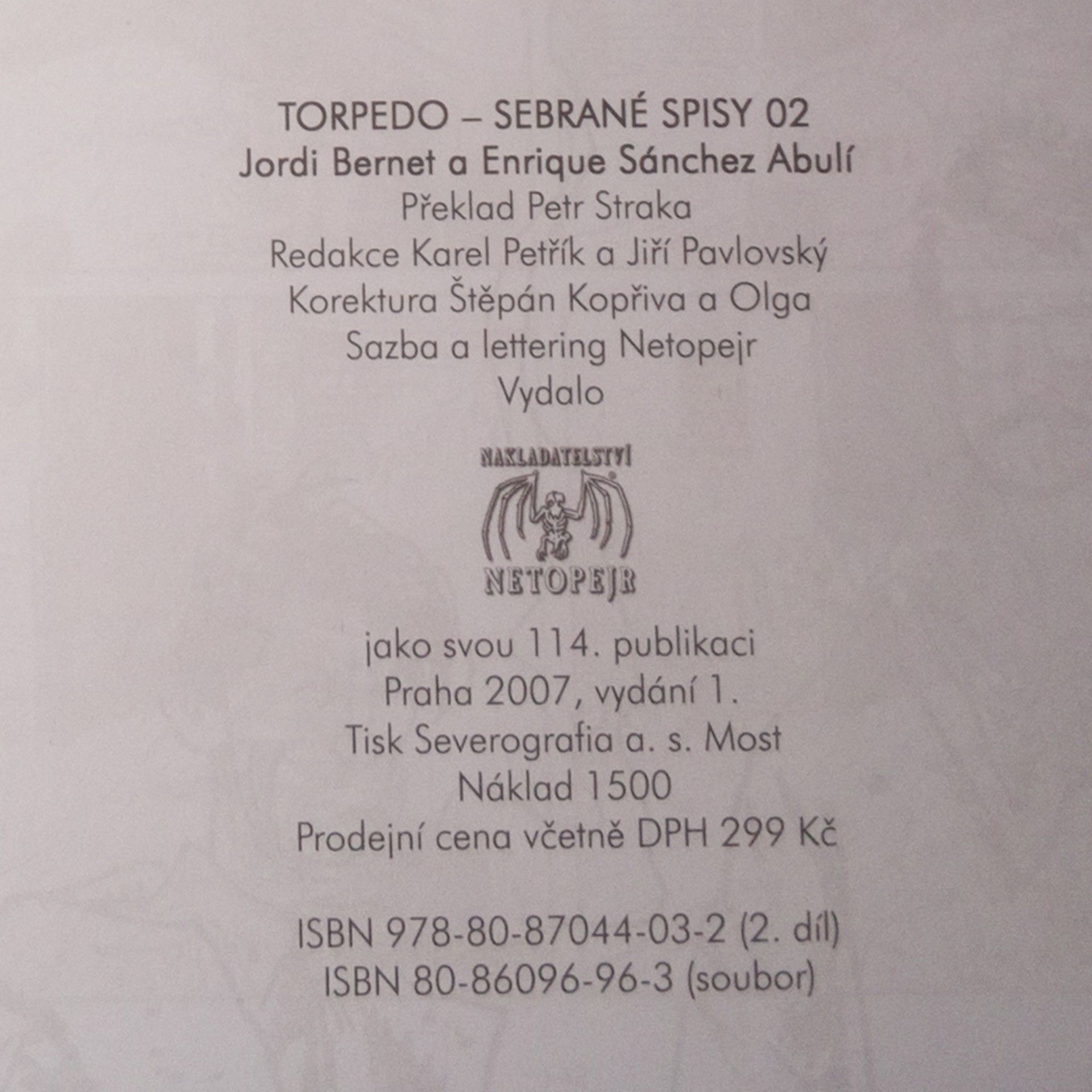 Jordi Bernet Torpedo. Sebrané spisy 02
