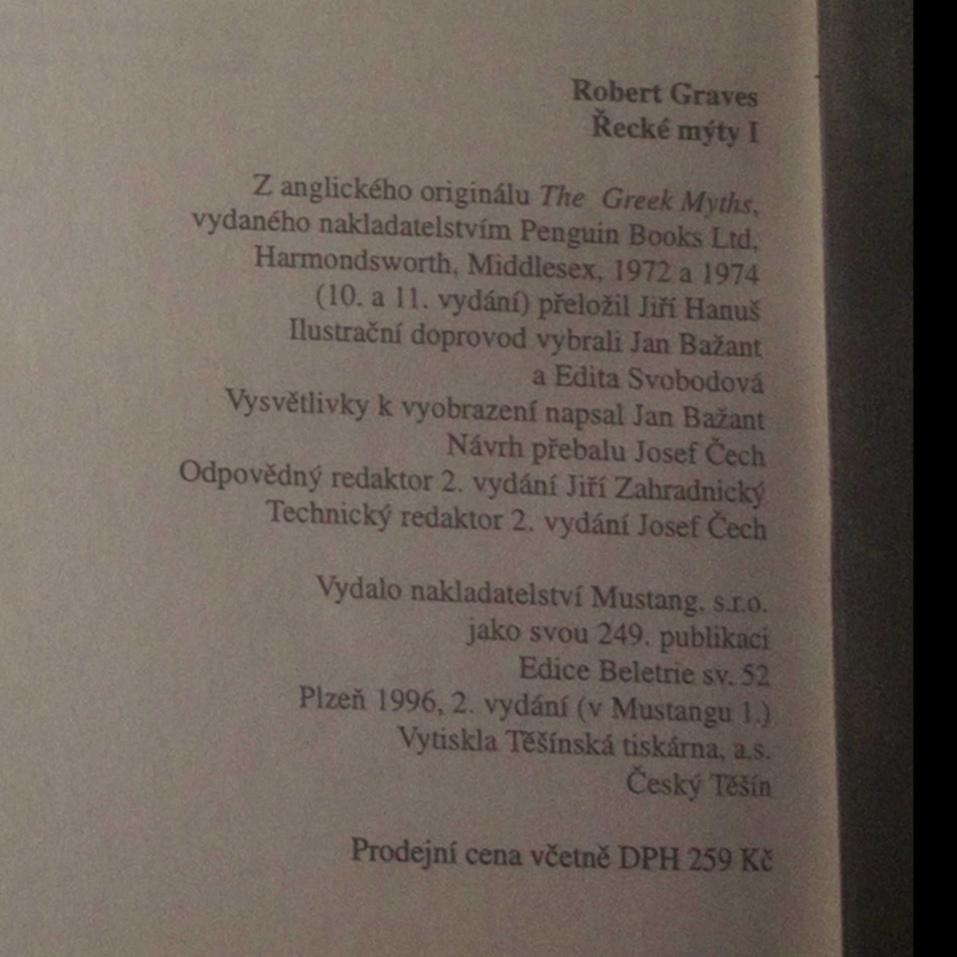 Robert Graves Řecké mýty I. a II.