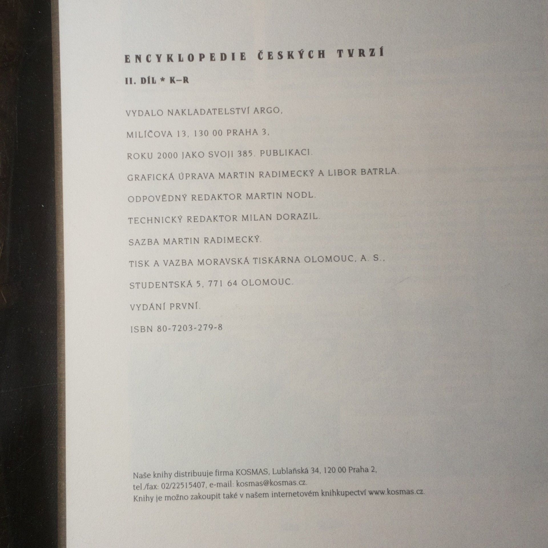 Ladislav Svoboda Encyklopedie českých tvrzí. II. díl, K-R