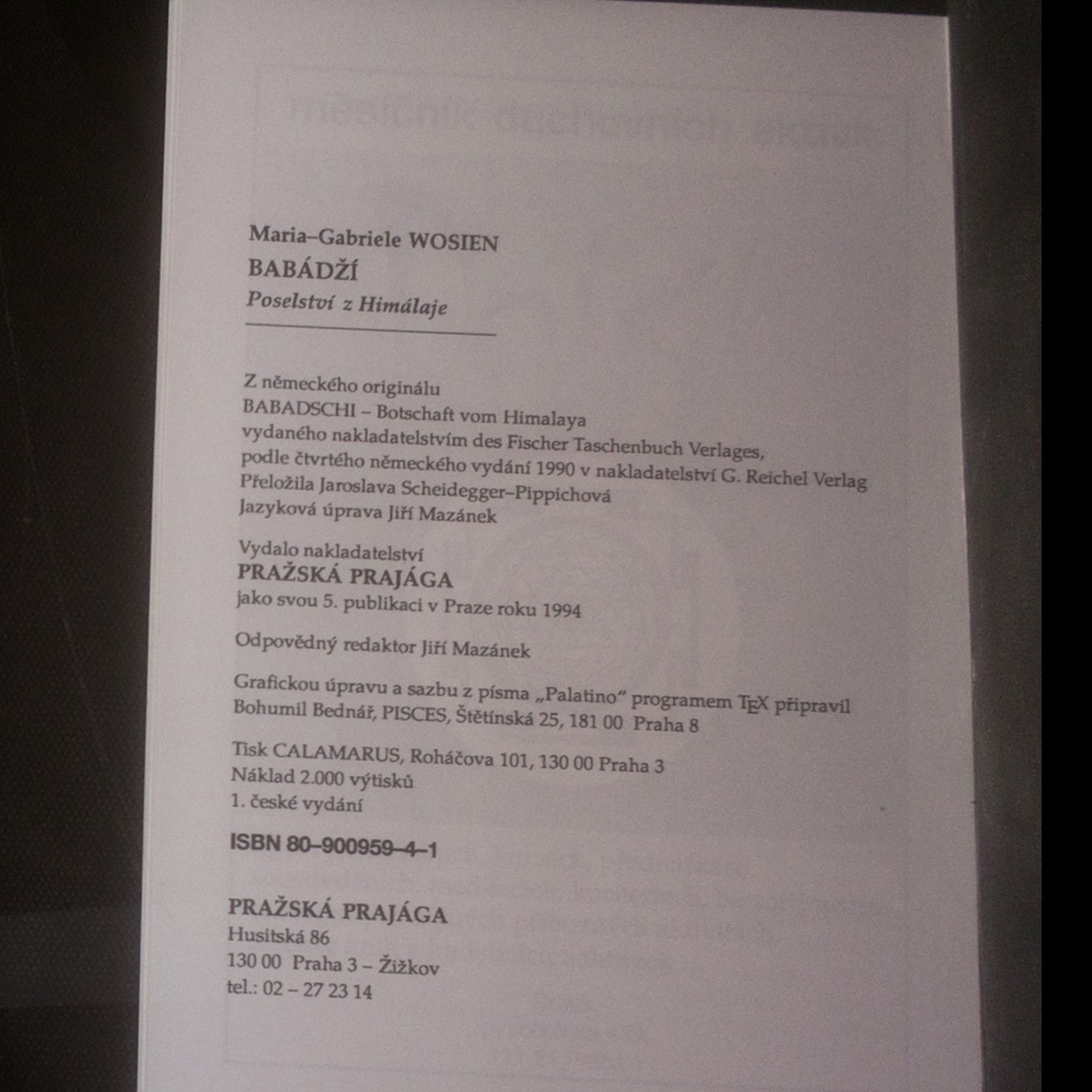 Maria Gabriele Wosien Babádží. Poselství z Himálaje